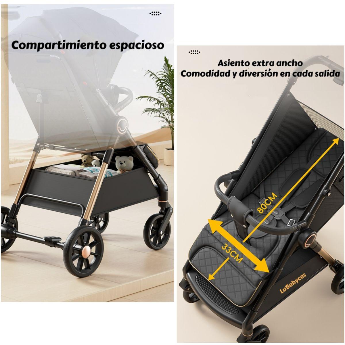 Coche De Paseo Últra Resistente 25kg Tek Negro LuBabycas-5