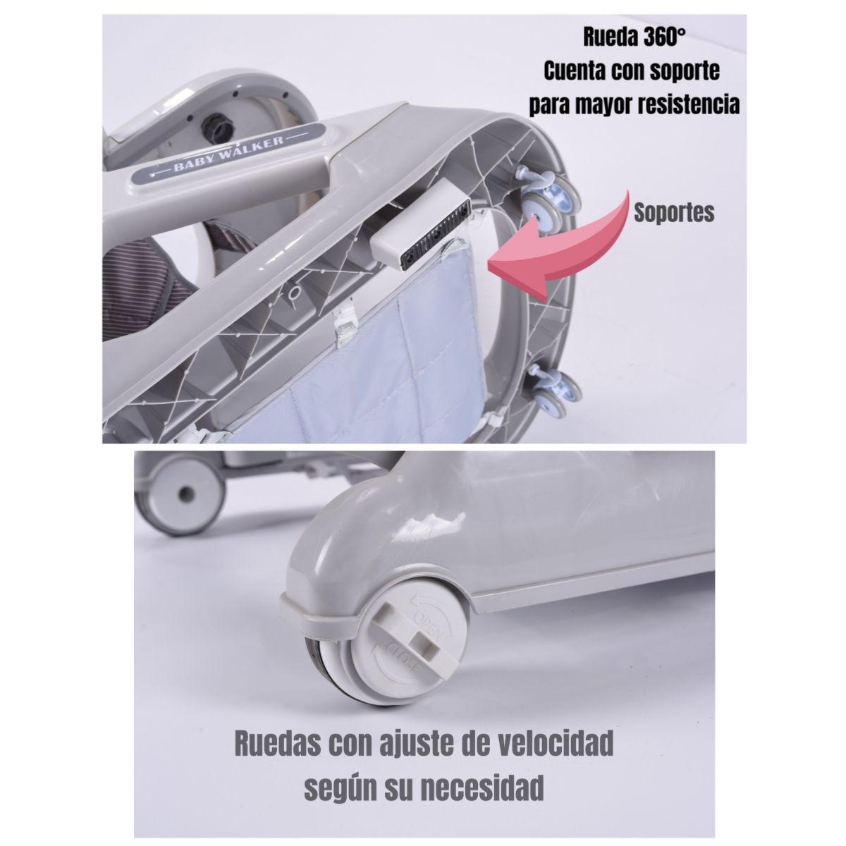 Andador Caminador 5 En 1 Con Apoya Pies Gris LuBabycas-6