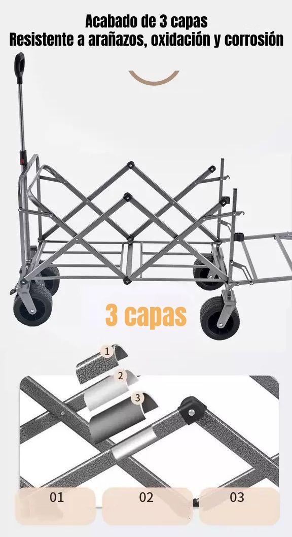 Carro Camping Expandible Multifuncional Doble Manilla Meteor-3