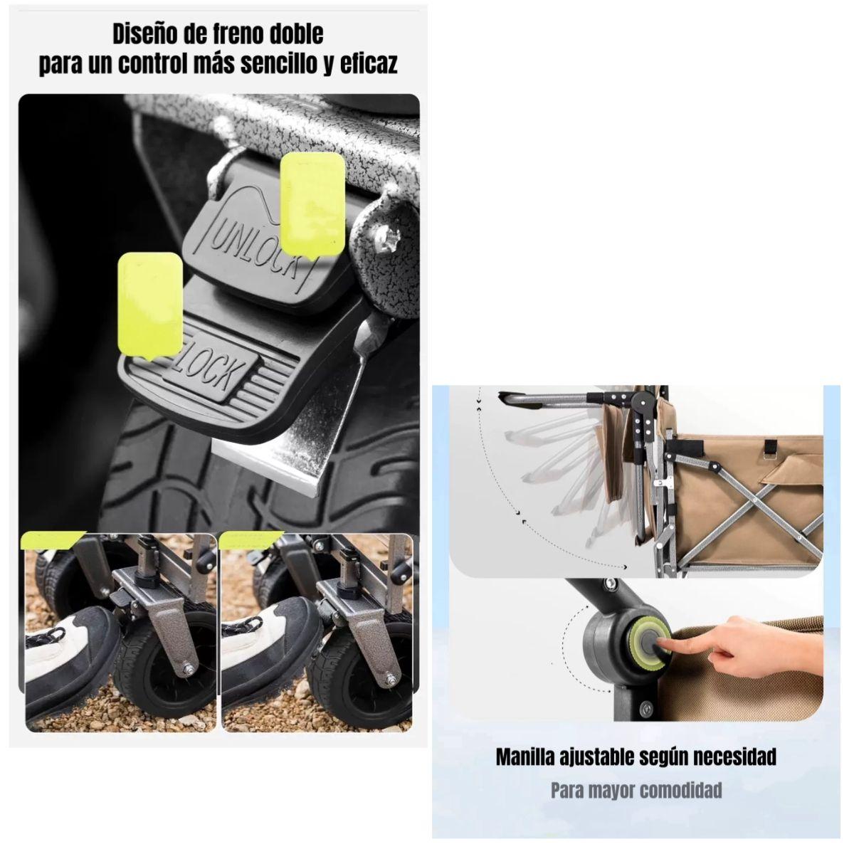 Carro Camping Expandible Multifuncional Doble Manilla Meteor-4