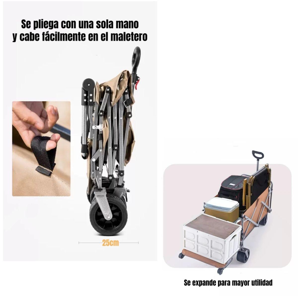 Carro Camping Expandible Multifuncional Doble Manilla Meteor-5