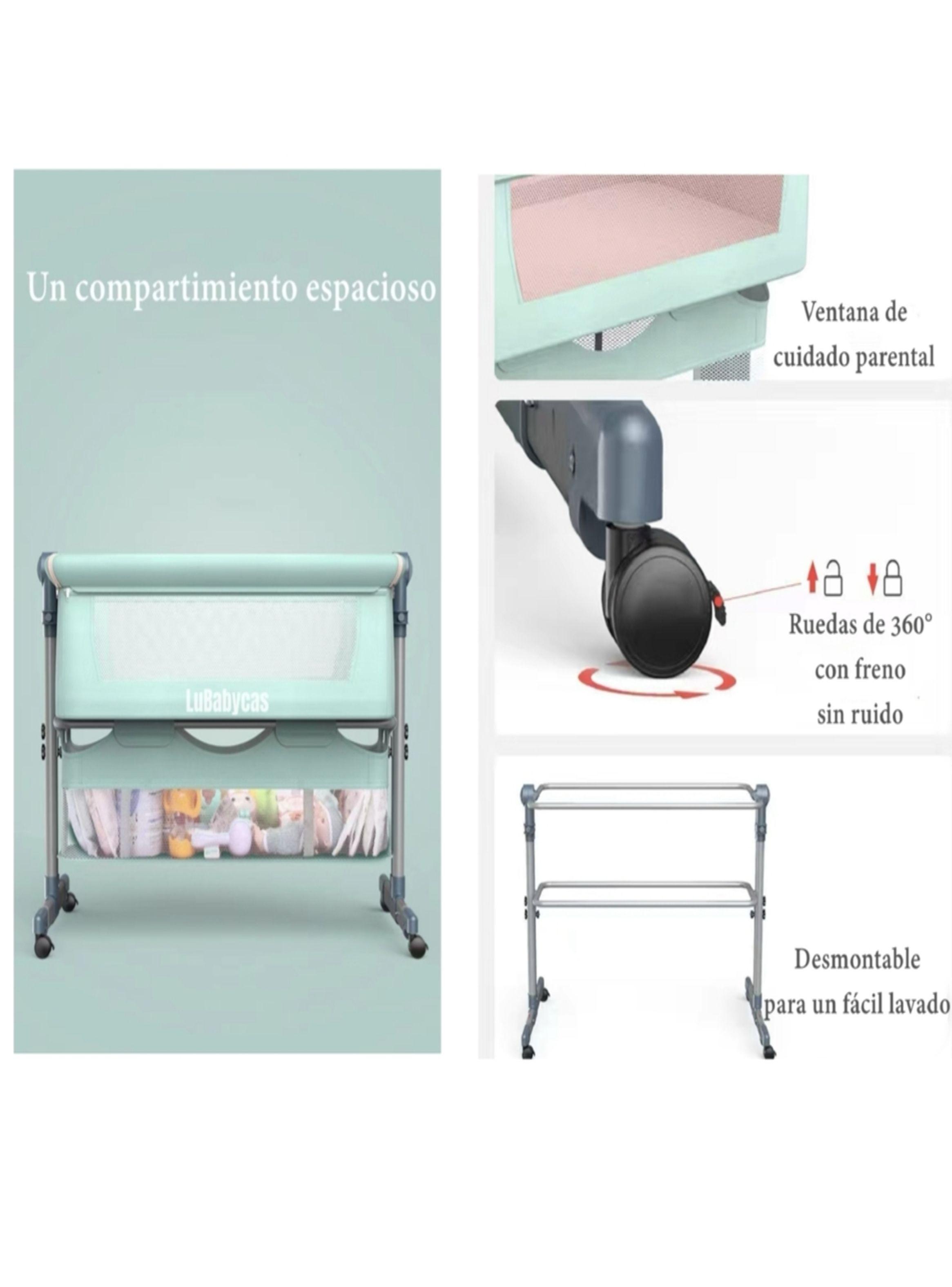 Cuna Colecho Bebé Con Mosquitero Verde Lubabycas-6
