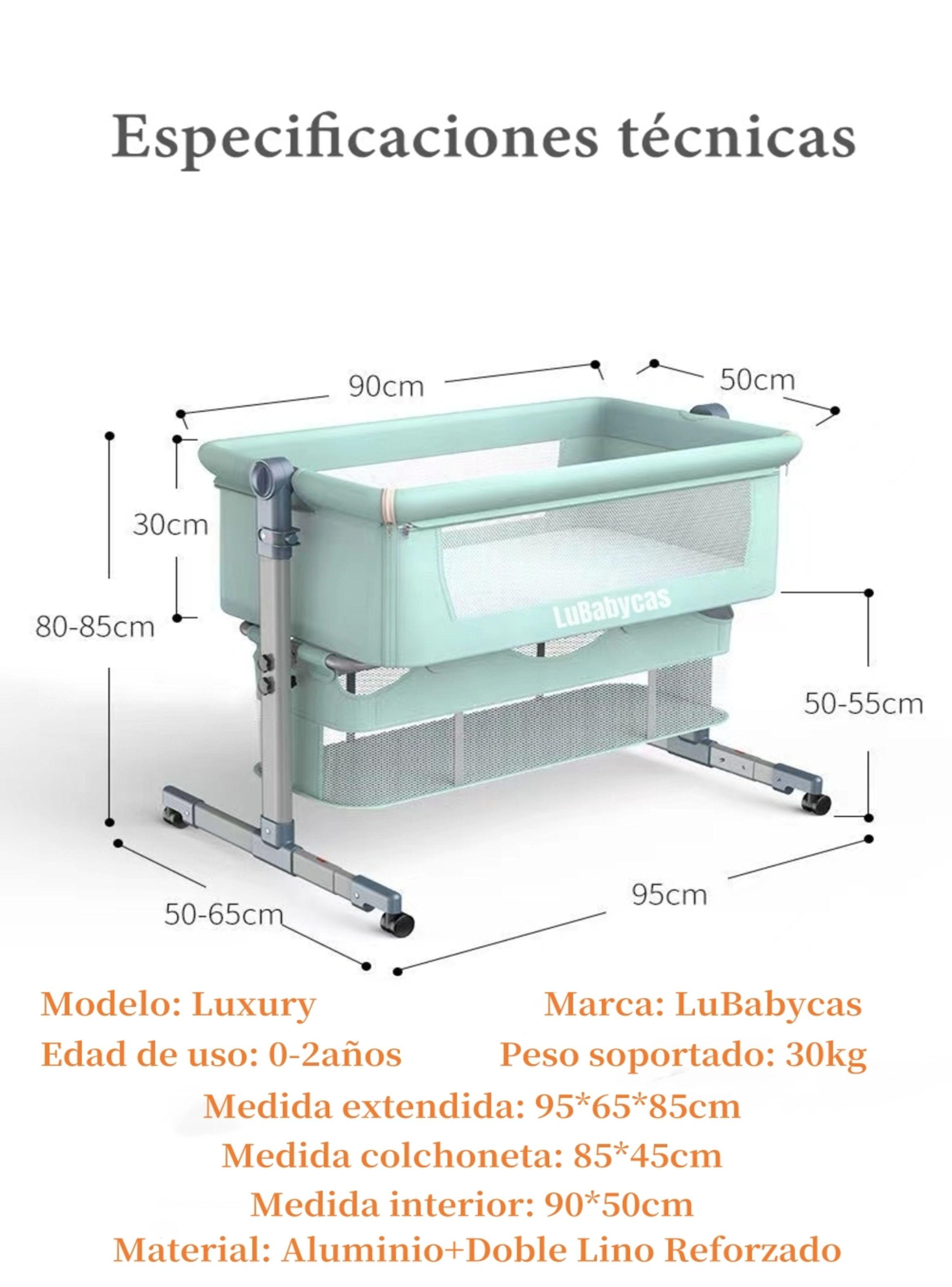 Cuna Colecho Bebé Con Mosquitero Verde Lubabycas-7