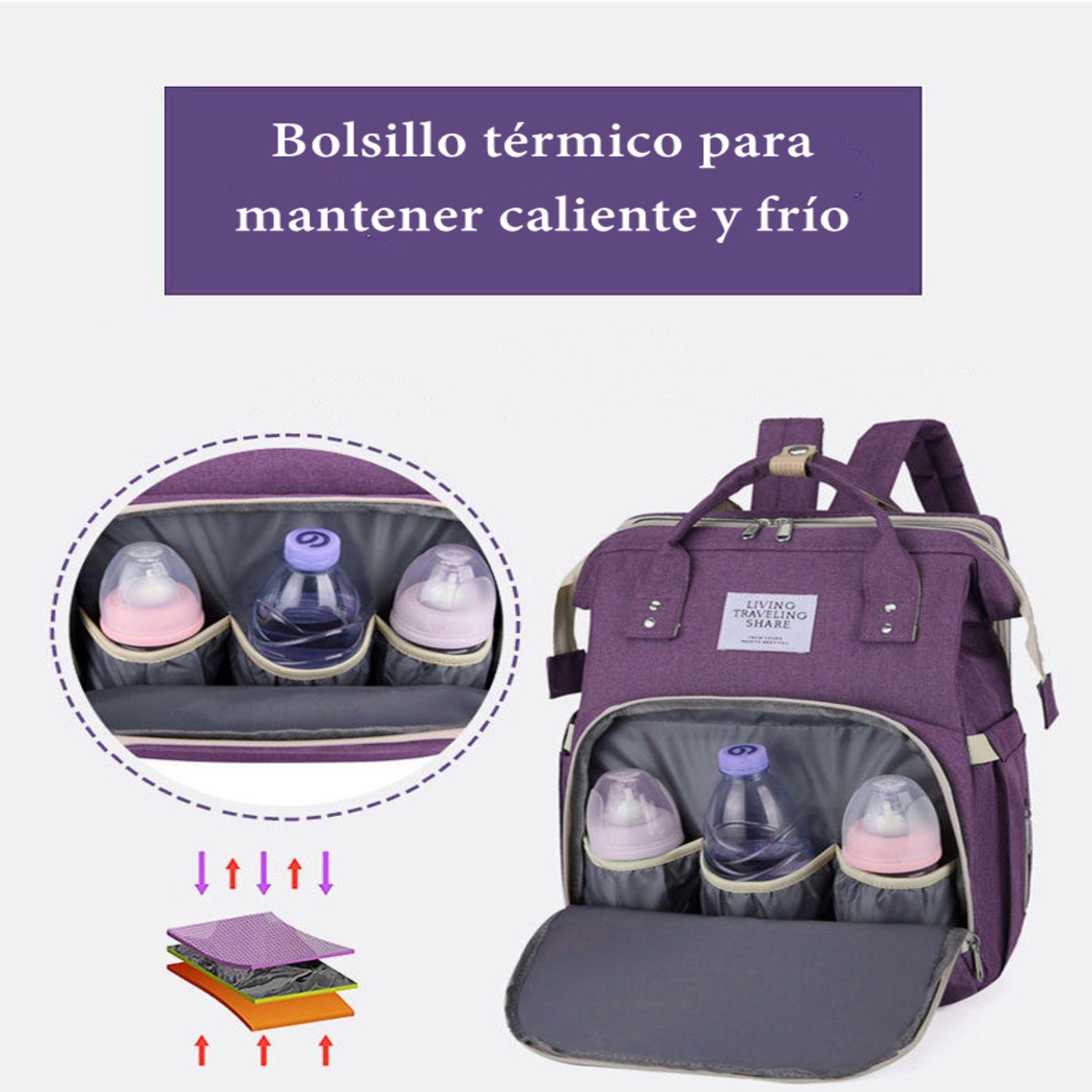 Mochila Maternal 3 En 1 Con Cunita Lubabycas Gris-2