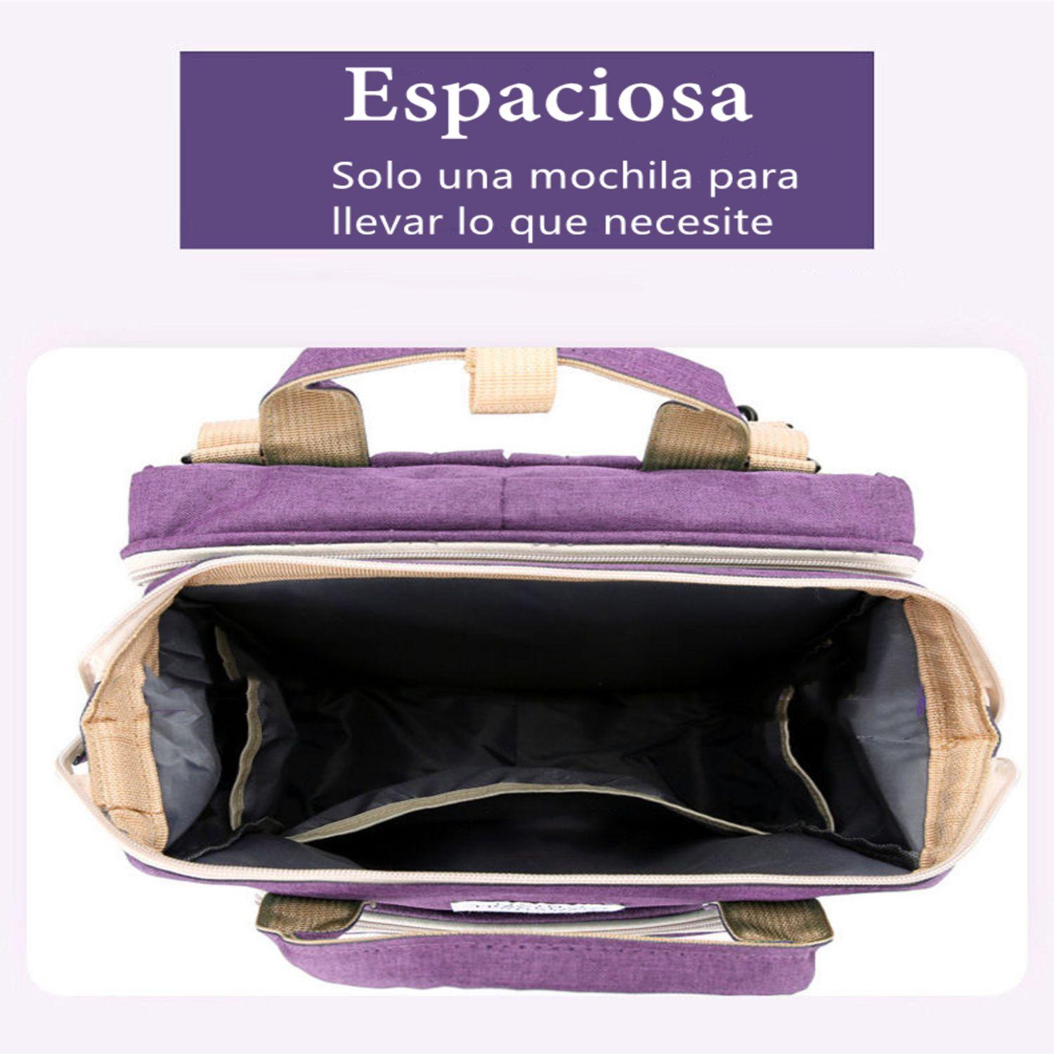Mochila Maternal 3 En 1 Con Cunita Lubabycas Gris-6