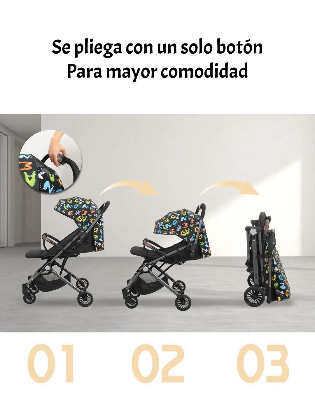 Coche De Paseo Tipo Maleta 0-3 años Milan Gris By LuBabycas-3