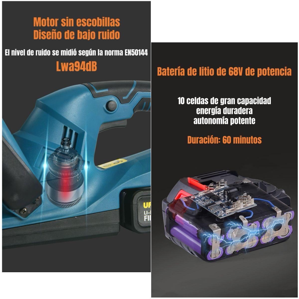 Cortasetos Eléctrico Inalámbrico 18" 800W Con 2 Baterías F03-5