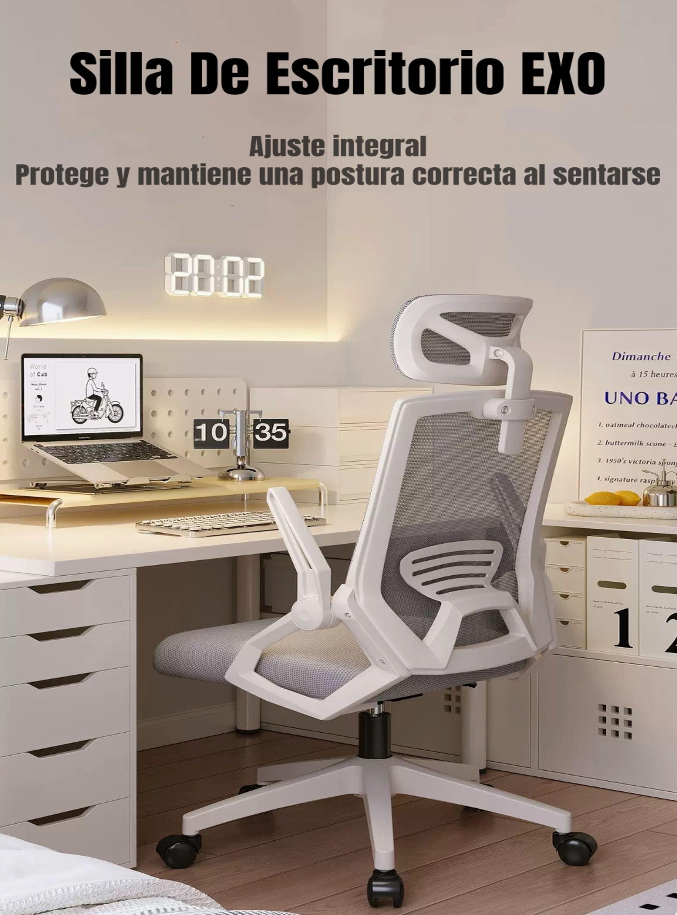 Silla Escritorio Oficina Reposacabezas Reclinable Exo Negra-2