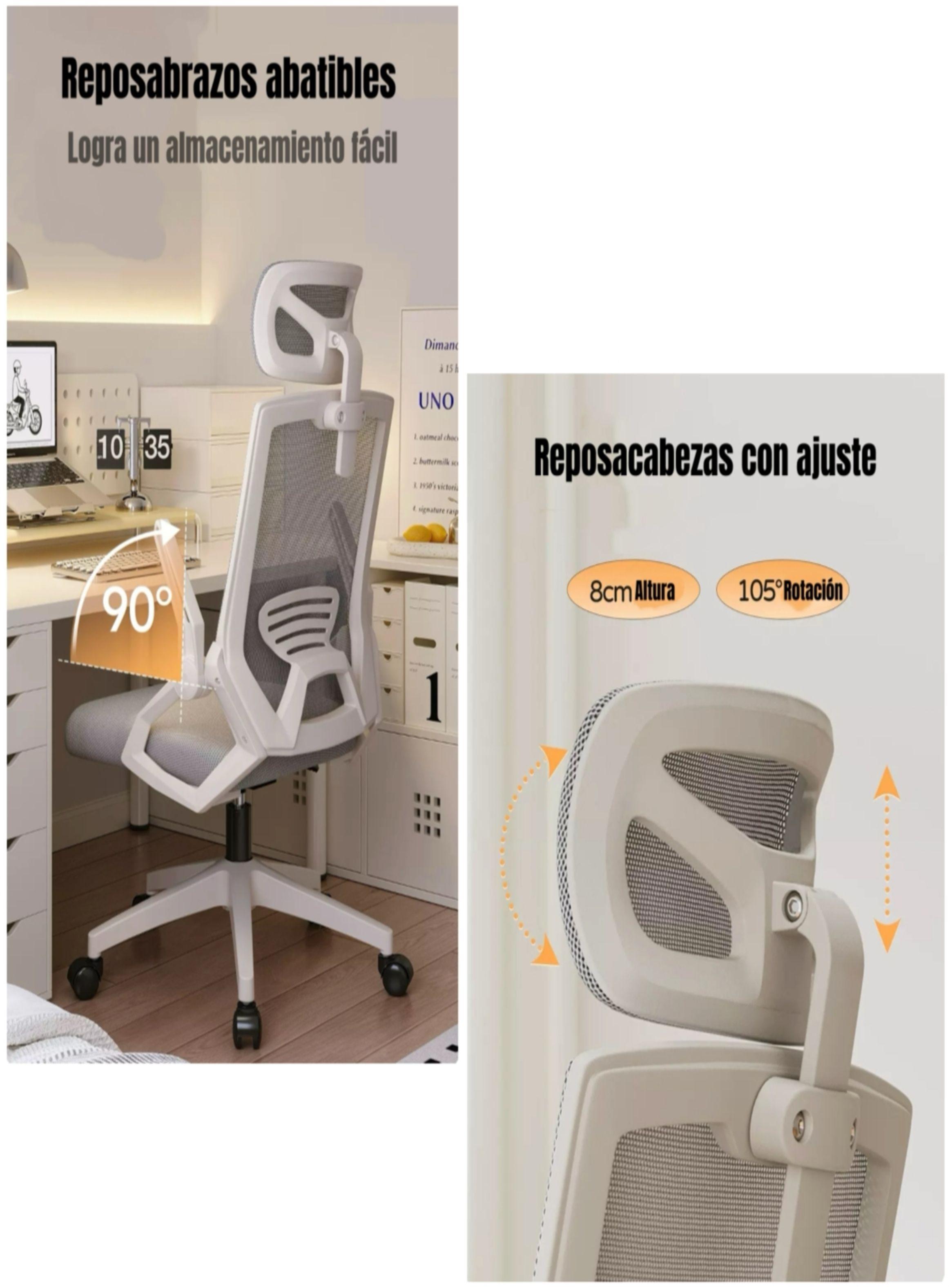 Silla Escritorio Oficina Reposacabezas Reclinable Exo Negra-5