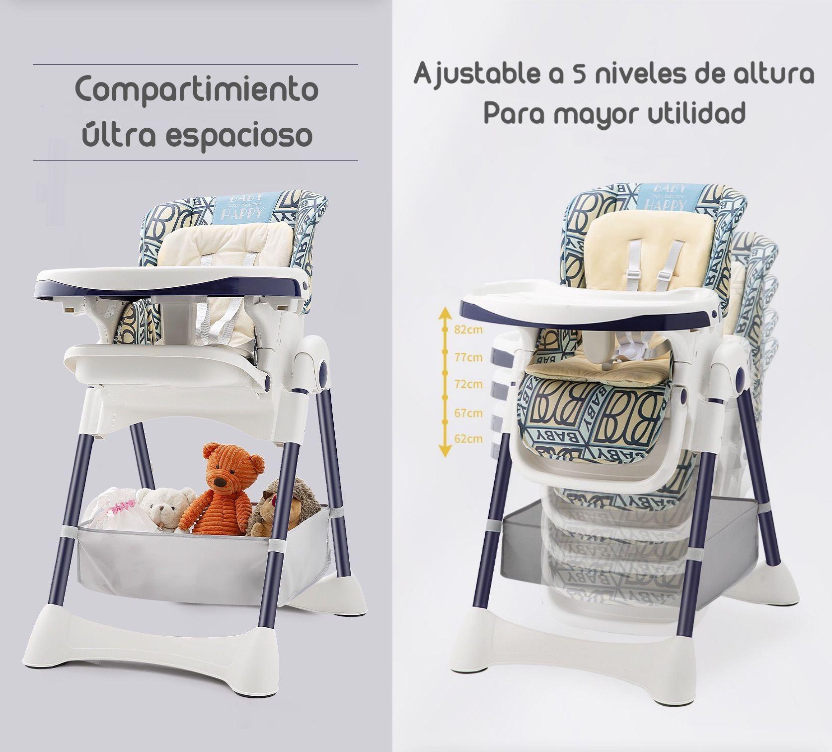 Silla De Comer Multiposiciones Con Ruedas Azul-4