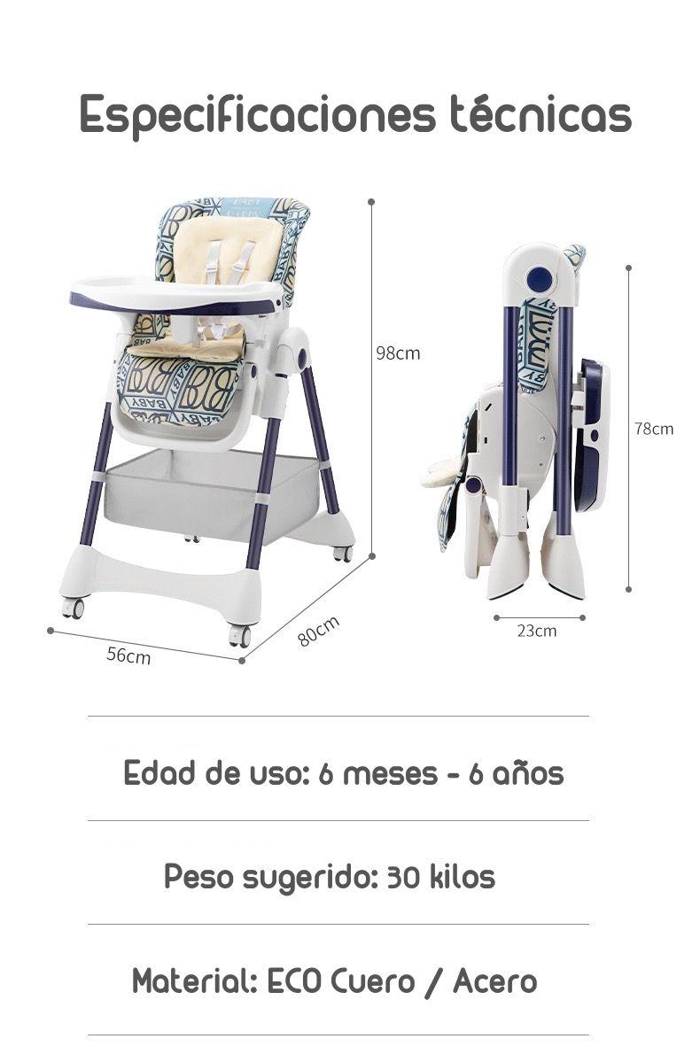 Silla De Comer Multiposiciones Con Ruedas Azul-5
