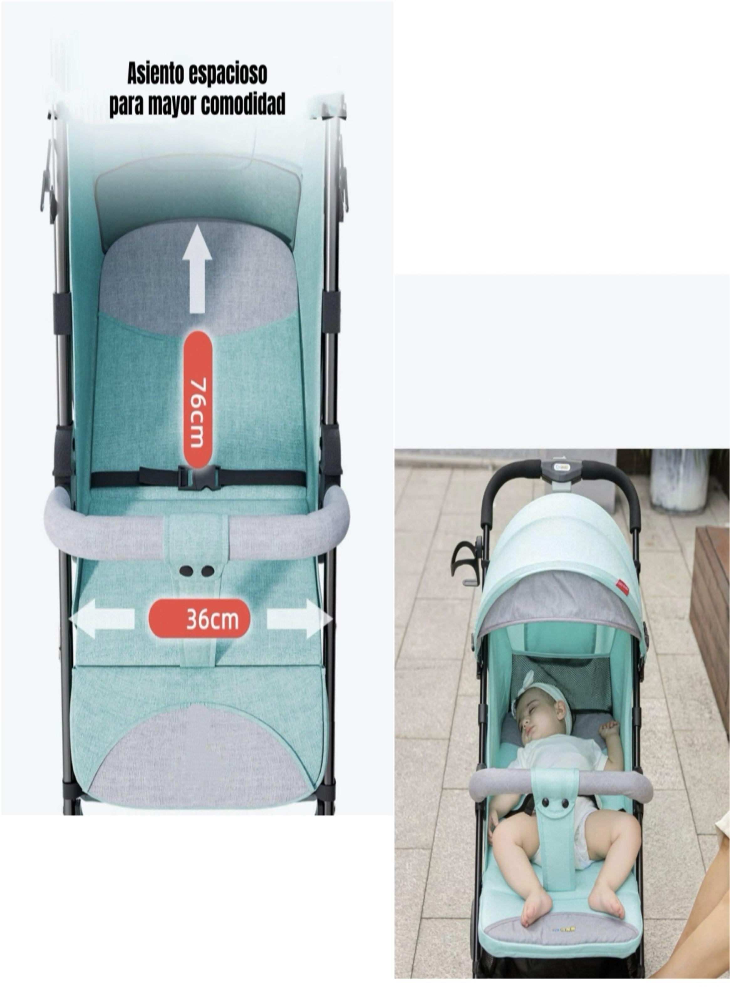 Coche De Paseo Reclinable Liviano Smart Rosado LuBabycas-4