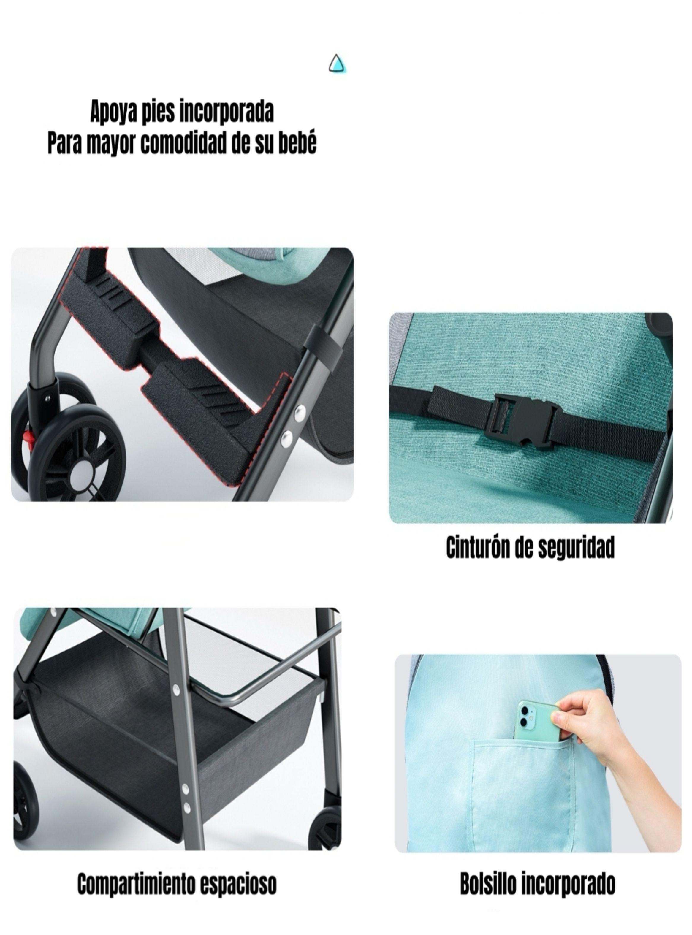 Coche De Paseo Reclinable Liviano Smart Rosado LuBabycas-7