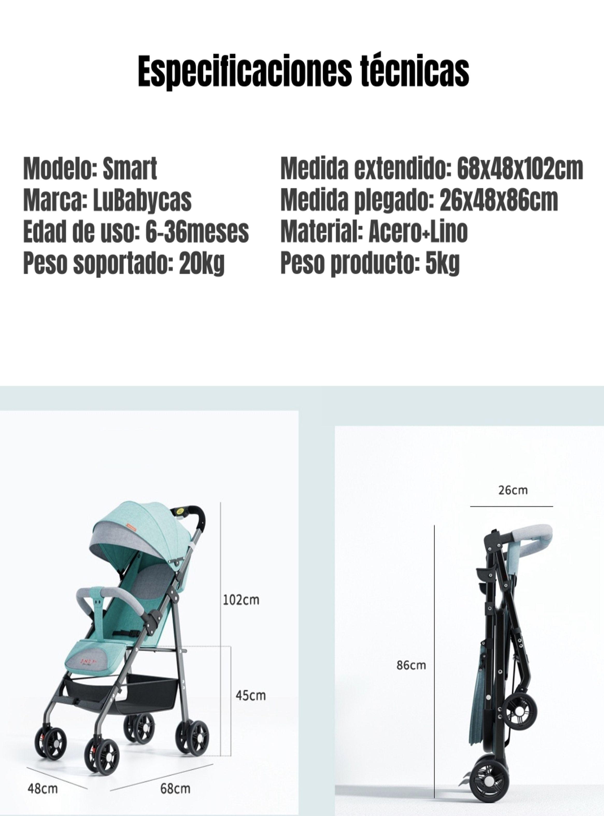 Coche De Paseo Reclinable Liviano Smart Rosado LuBabycas-8