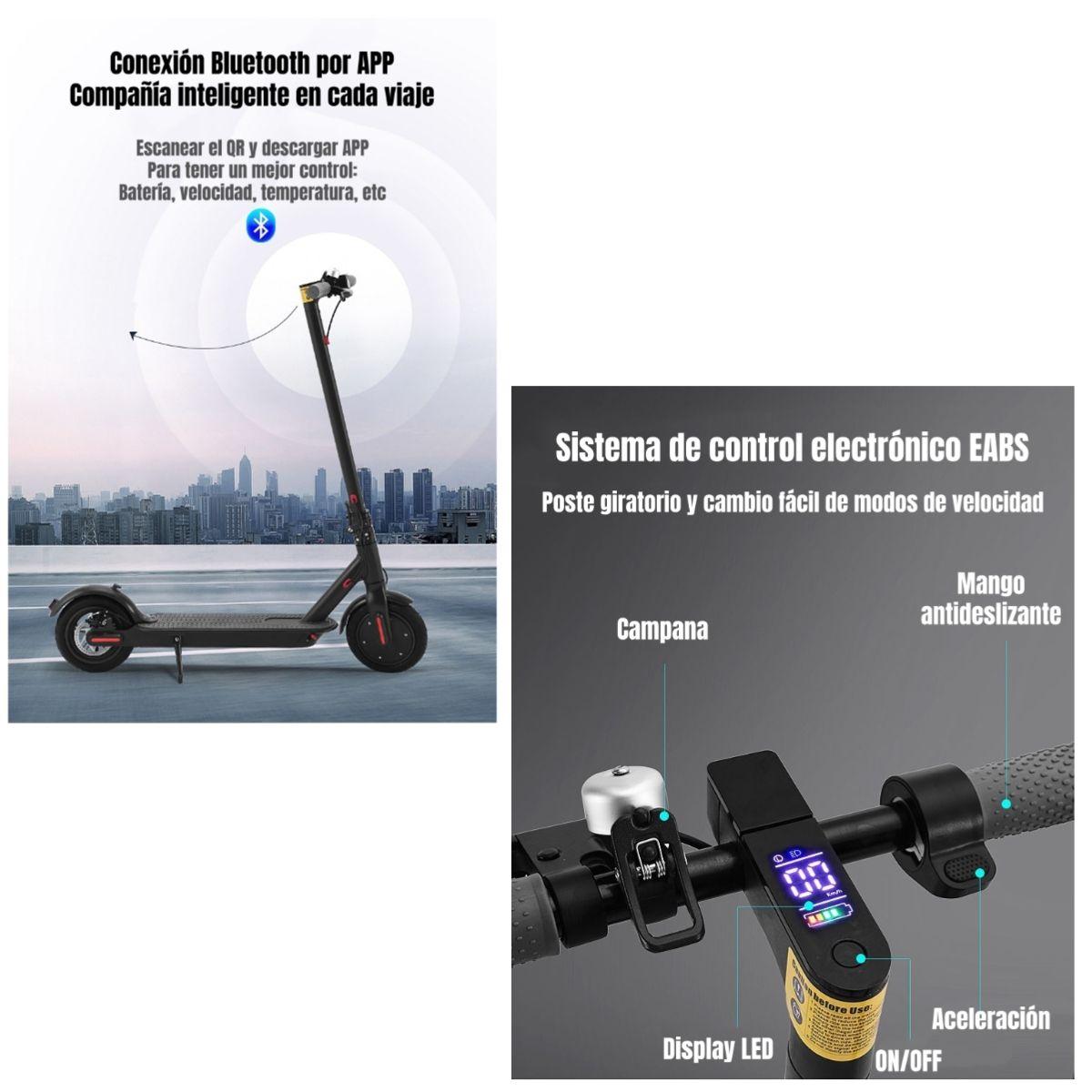 Scooter Adulto Eléctrico Con APP Plegable 30KM Negro Speed-4