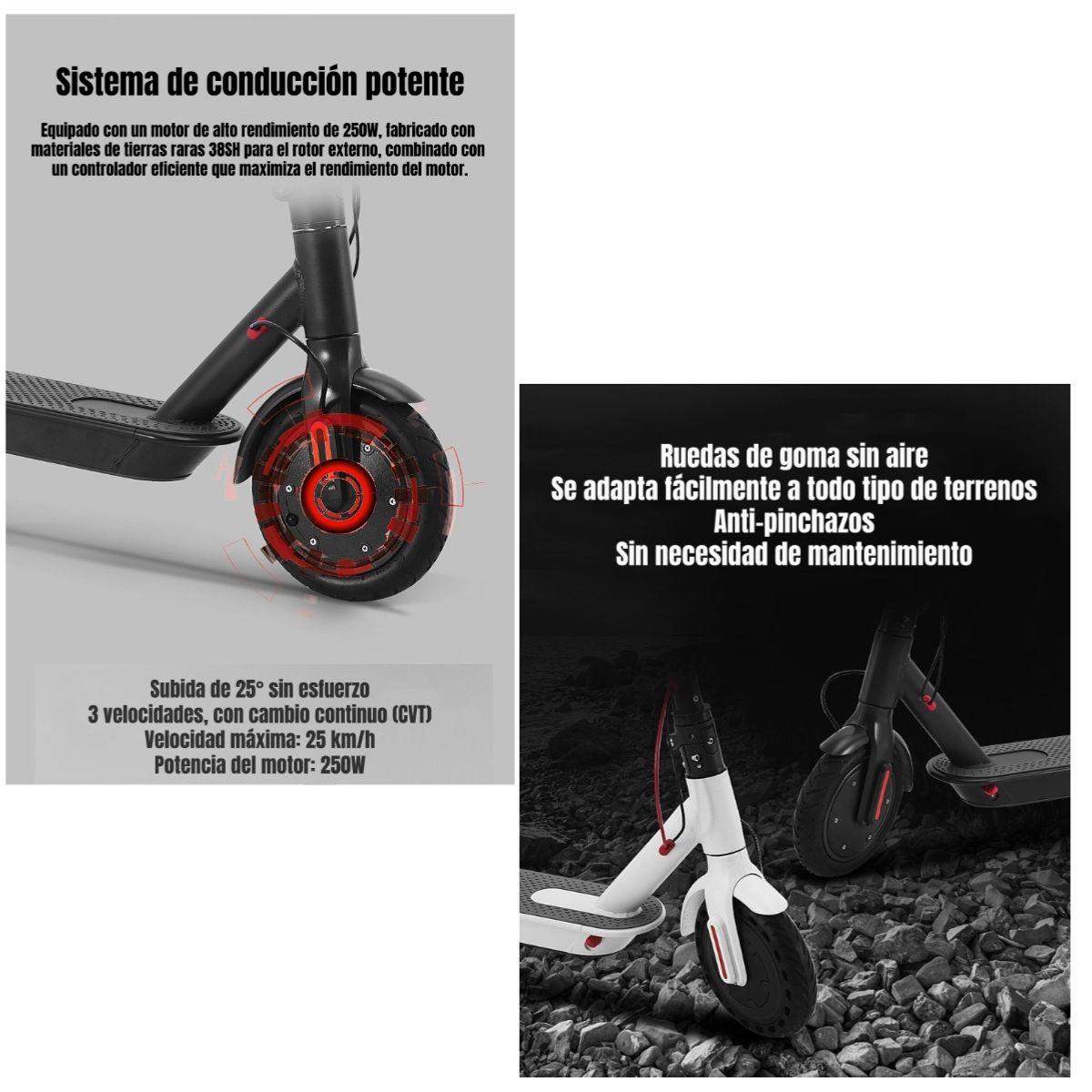 Scooter Adulto Eléctrico Con APP Plegable 30KM Negro Speed-5