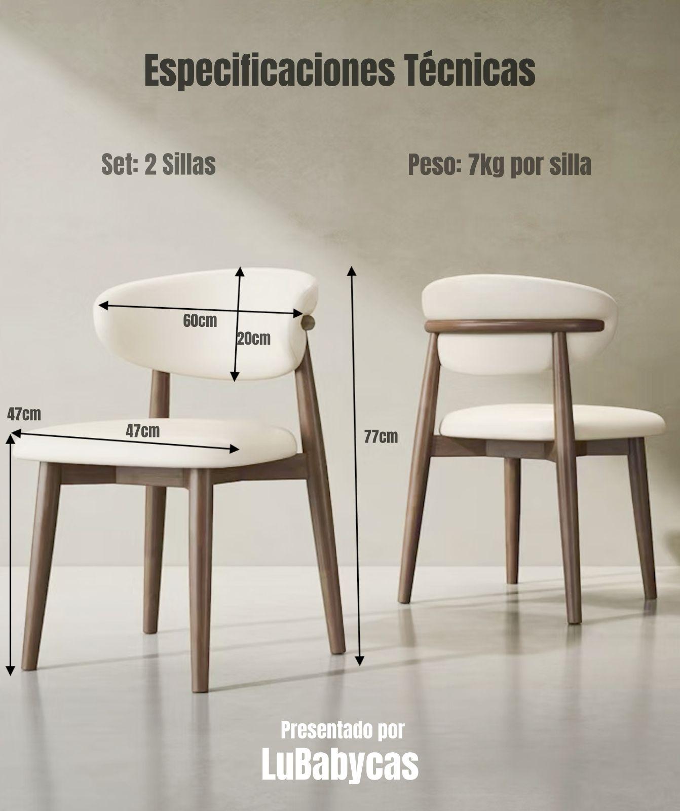 Pack 2 Sillas de Comedor Madera Café Family By LuBabycas-7