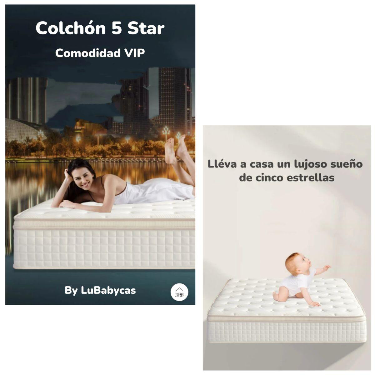 Colchón 2 Plazas 150x200x30cm Comprimido Pocket LuBabycas-1