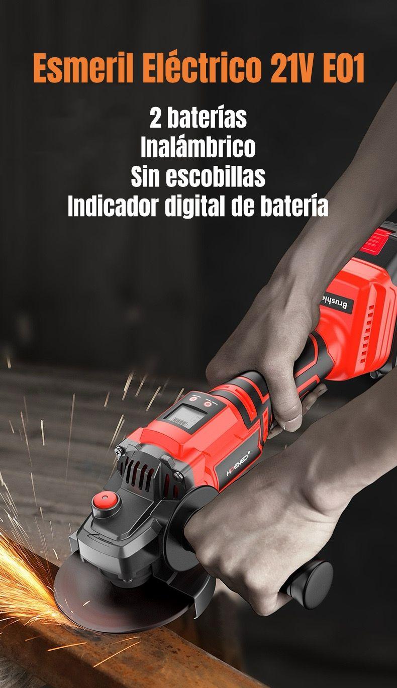 Esmeril Inalámbrico Con 2 Baterías 21V E01-2