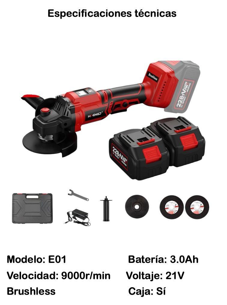 Esmeril Inalámbrico Con 2 Baterías 21V E01-7