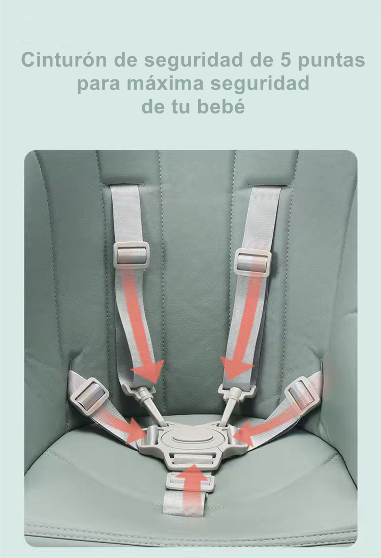 Silla De Comer Reclinable Y Plegable Crema Lubabycas-3