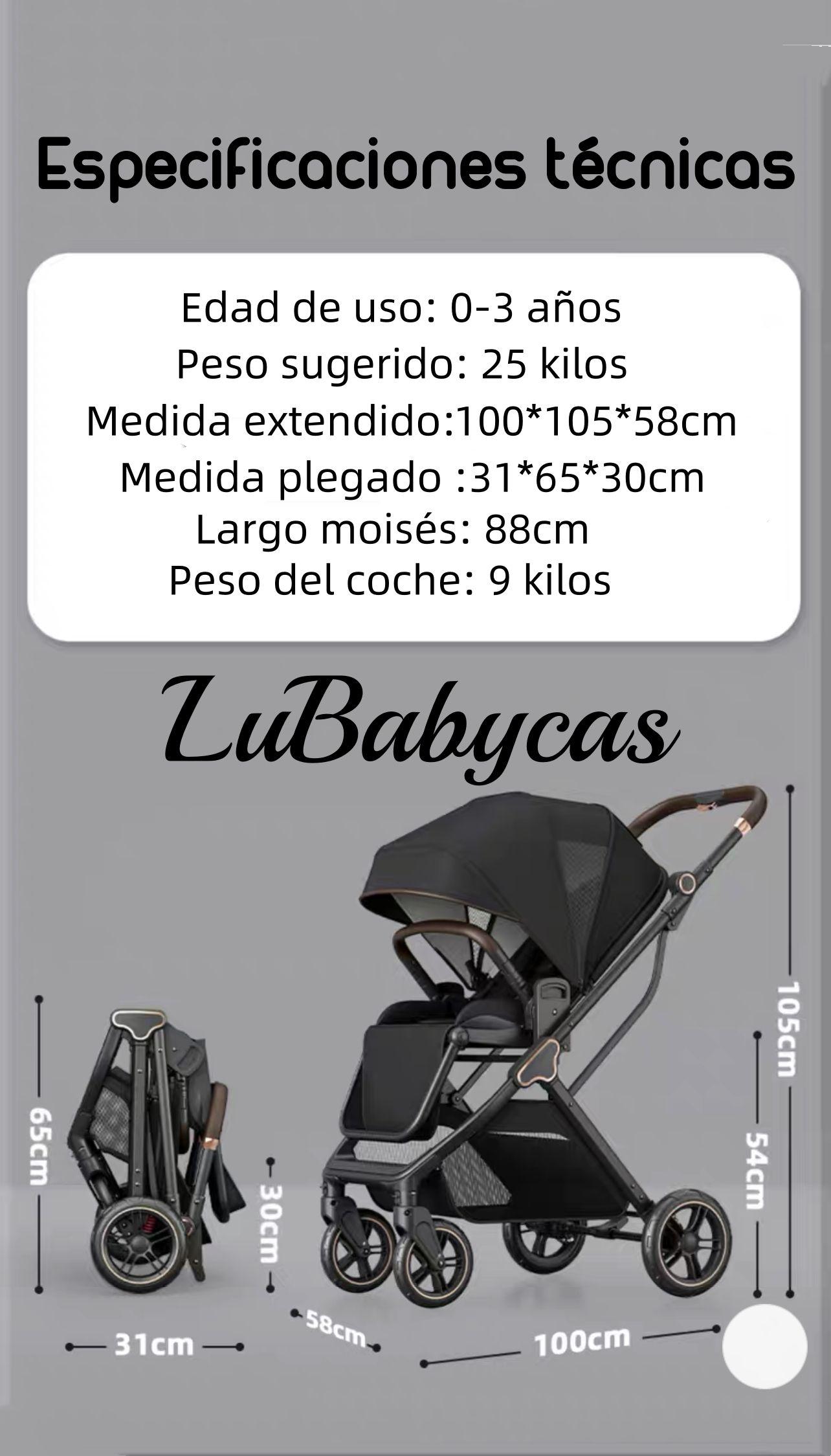 Coche De Paseo Modo Apego Y Panorámico Lubabycas Gris-5
