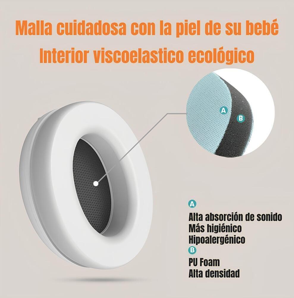 Orejeras Antiruido Auriculares 2 En 1 Rosada LuBabycas-3