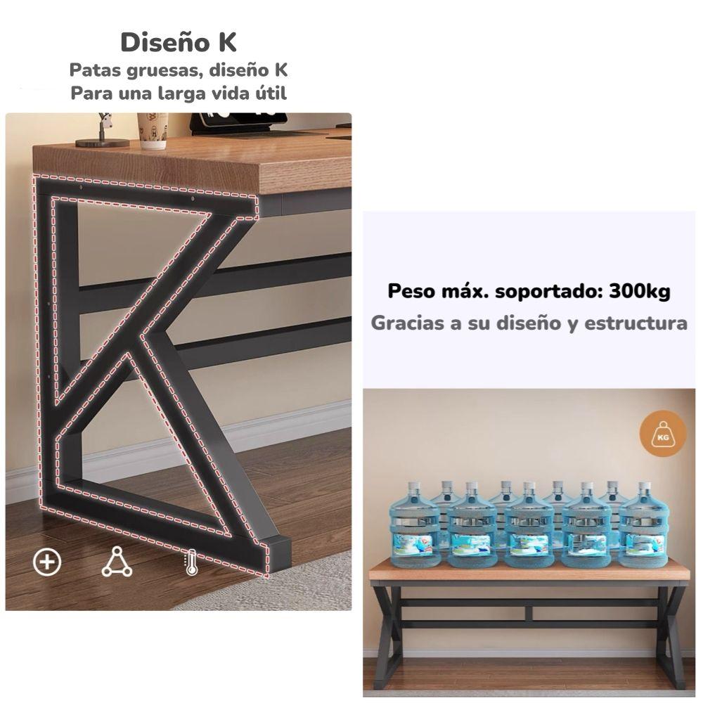 Escritorio De Madera Diseño K Snow 140cm LuBabycas-5