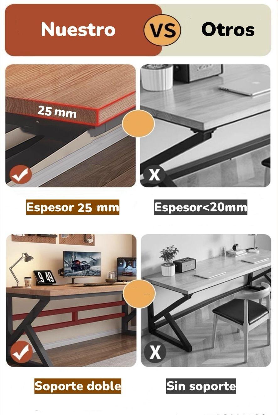 Escritorio De Madera Diseño K Snow 140cm LuBabycas-2