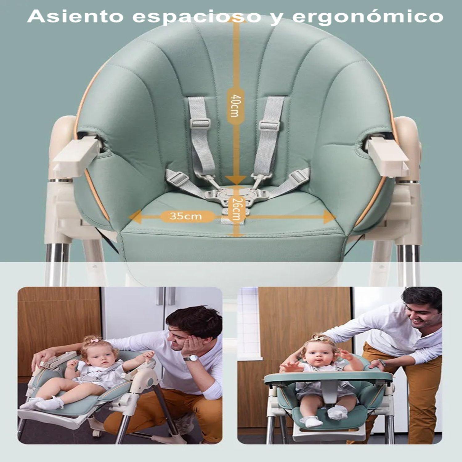 Silla De Comer Bebé Inteligente Plegable Rosada-3