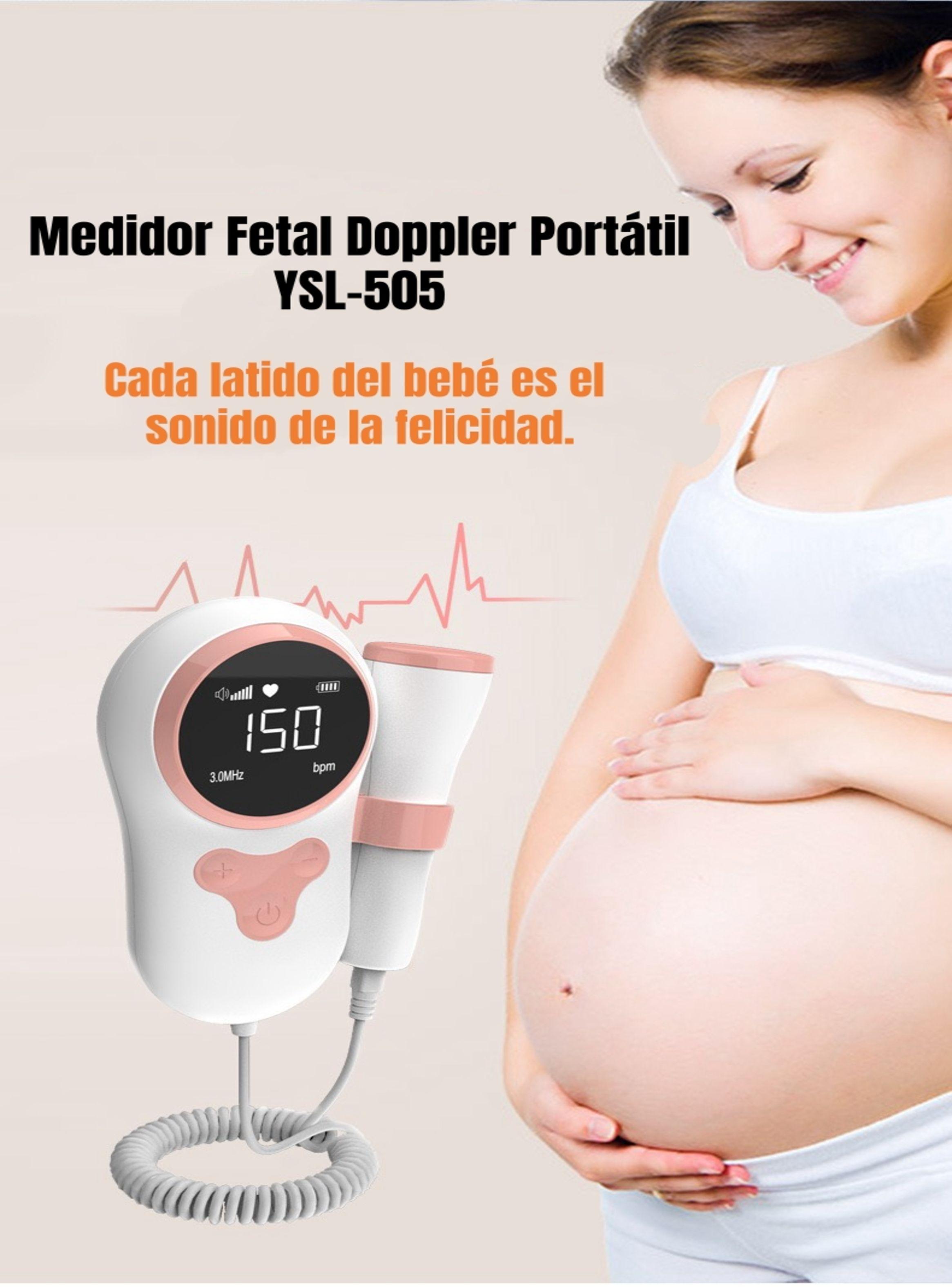 Monitor Fetal Doppler Latidos Corazón Bebé Gris LuBabycas-2