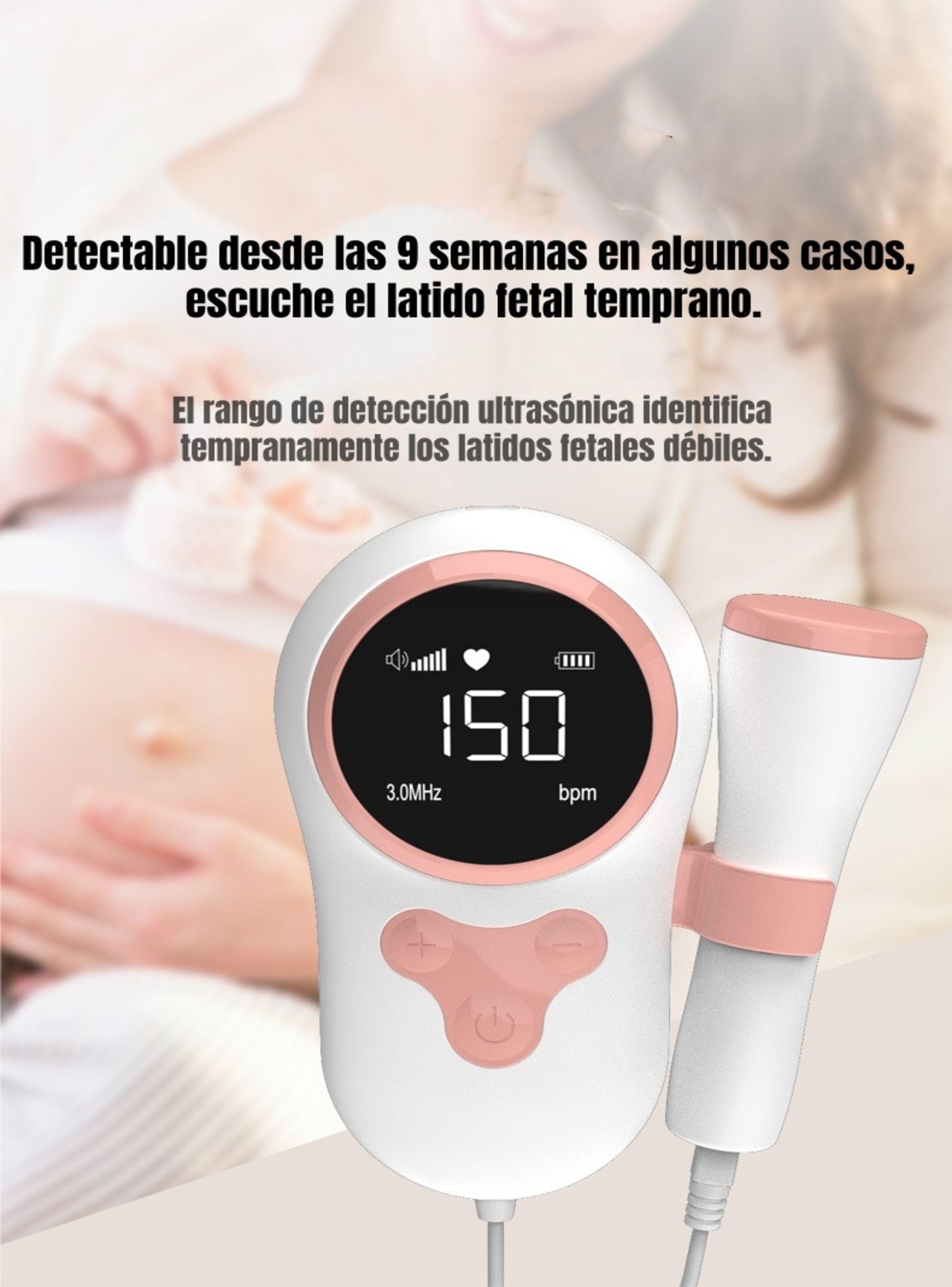Monitor Fetal Doppler Latidos Corazón Bebé Gris LuBabycas-3