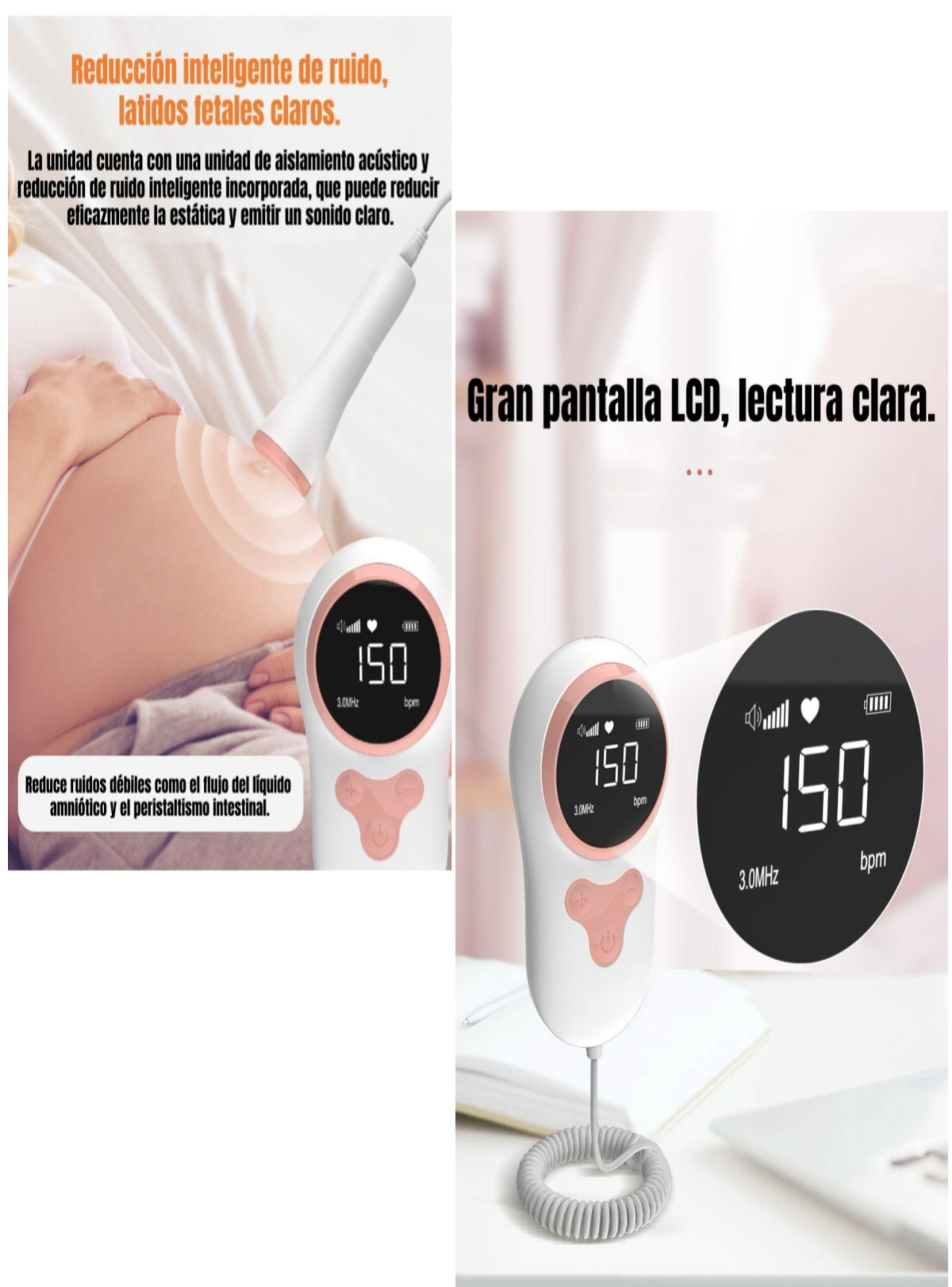 Monitor Fetal Doppler Latidos Corazón Bebé Gris LuBabycas-5