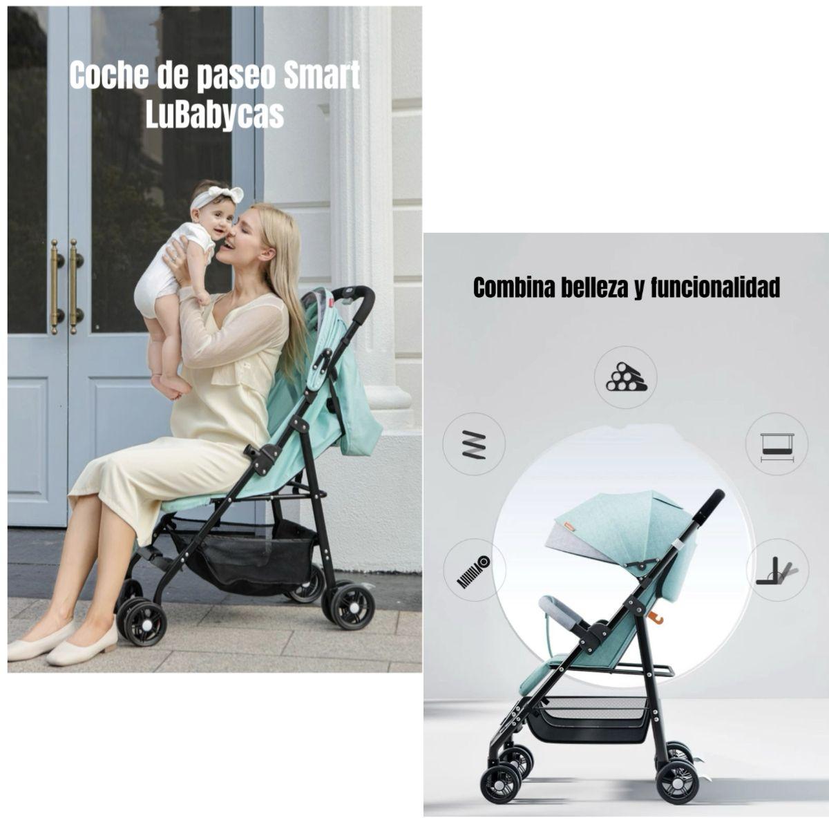 Coche De Paseo Reclinable Liviano Smart Negro LuBabycas-1