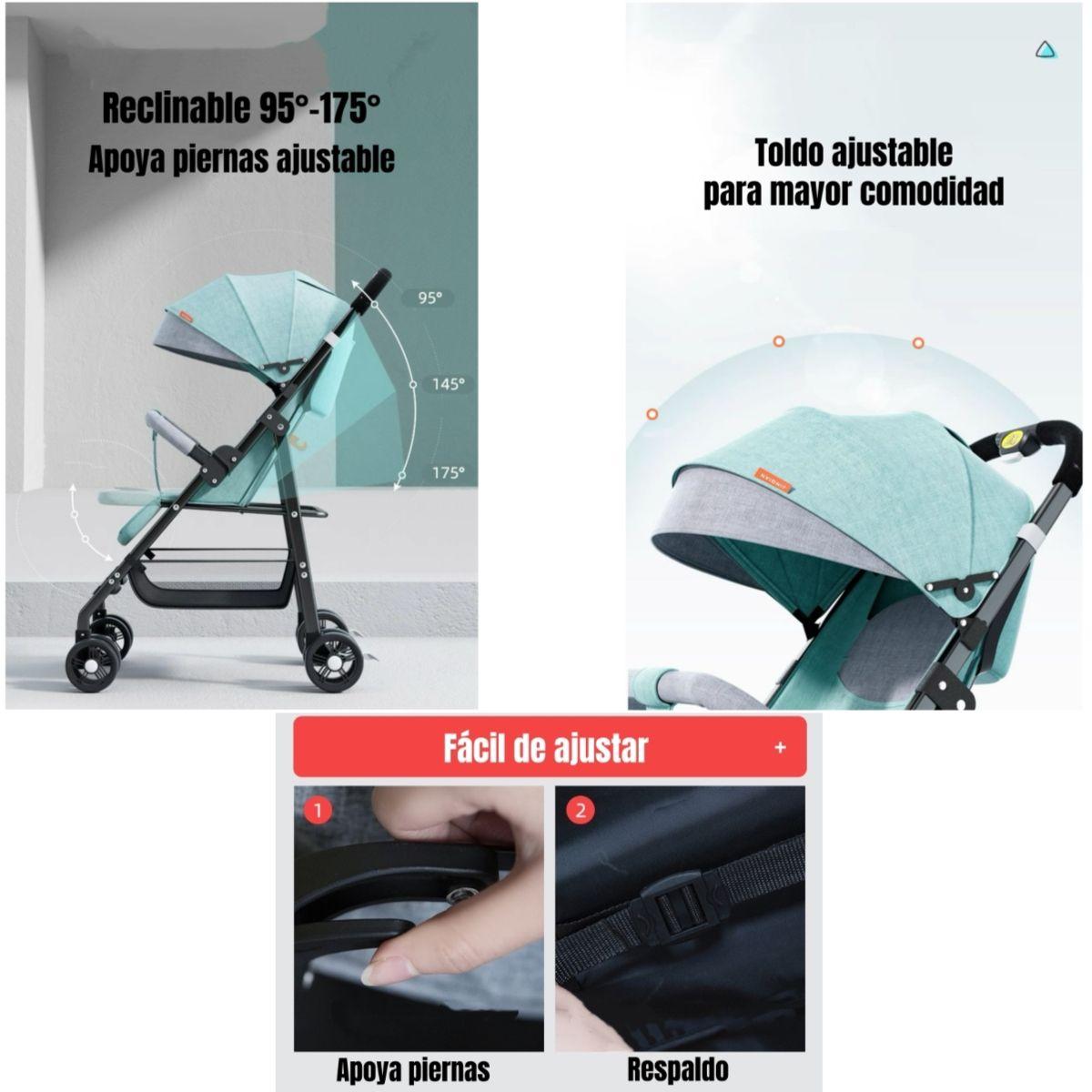 Coche De Paseo Reclinable Liviano Smart Negro LuBabycas-4