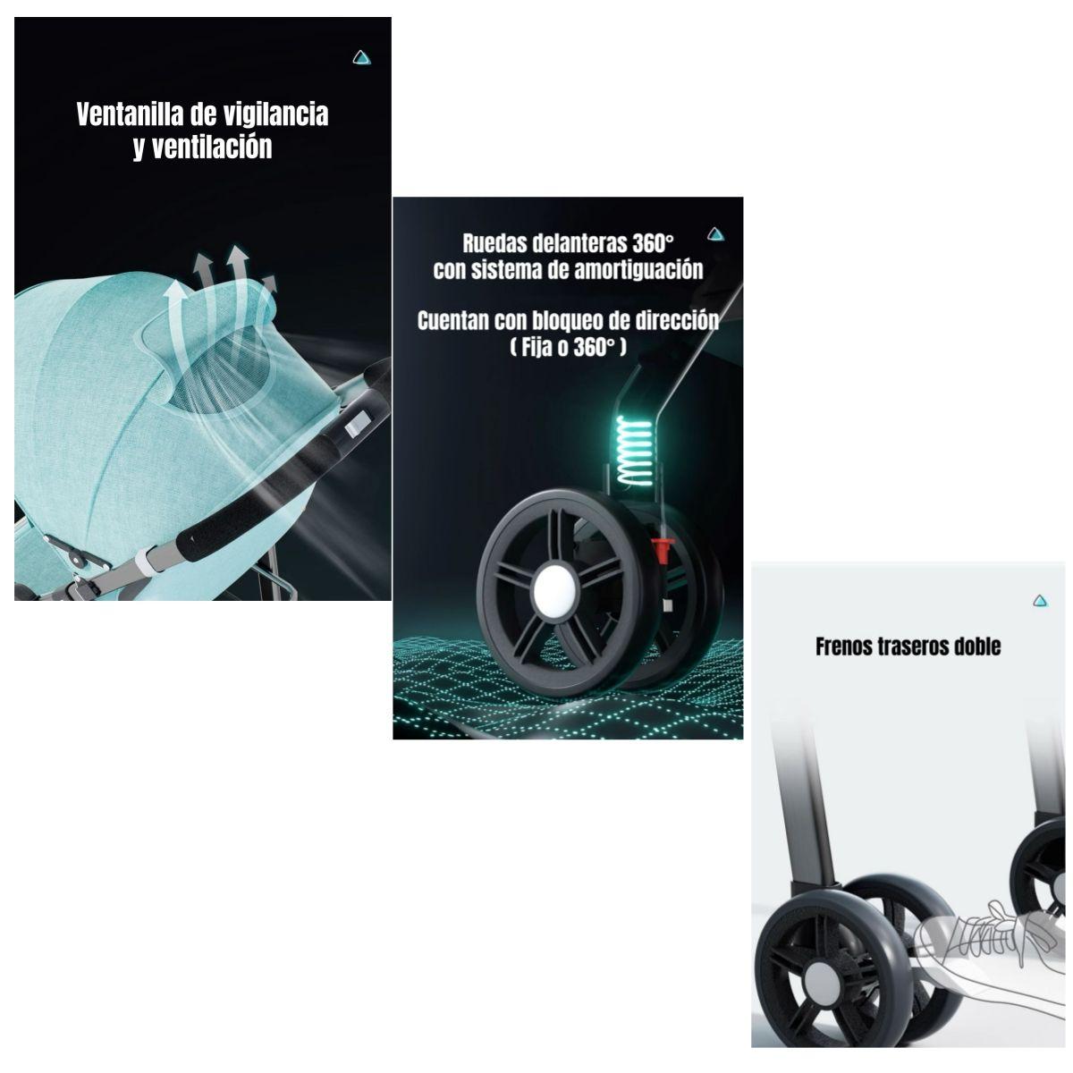 Coche De Paseo Reclinable Liviano Smart Negro LuBabycas-5