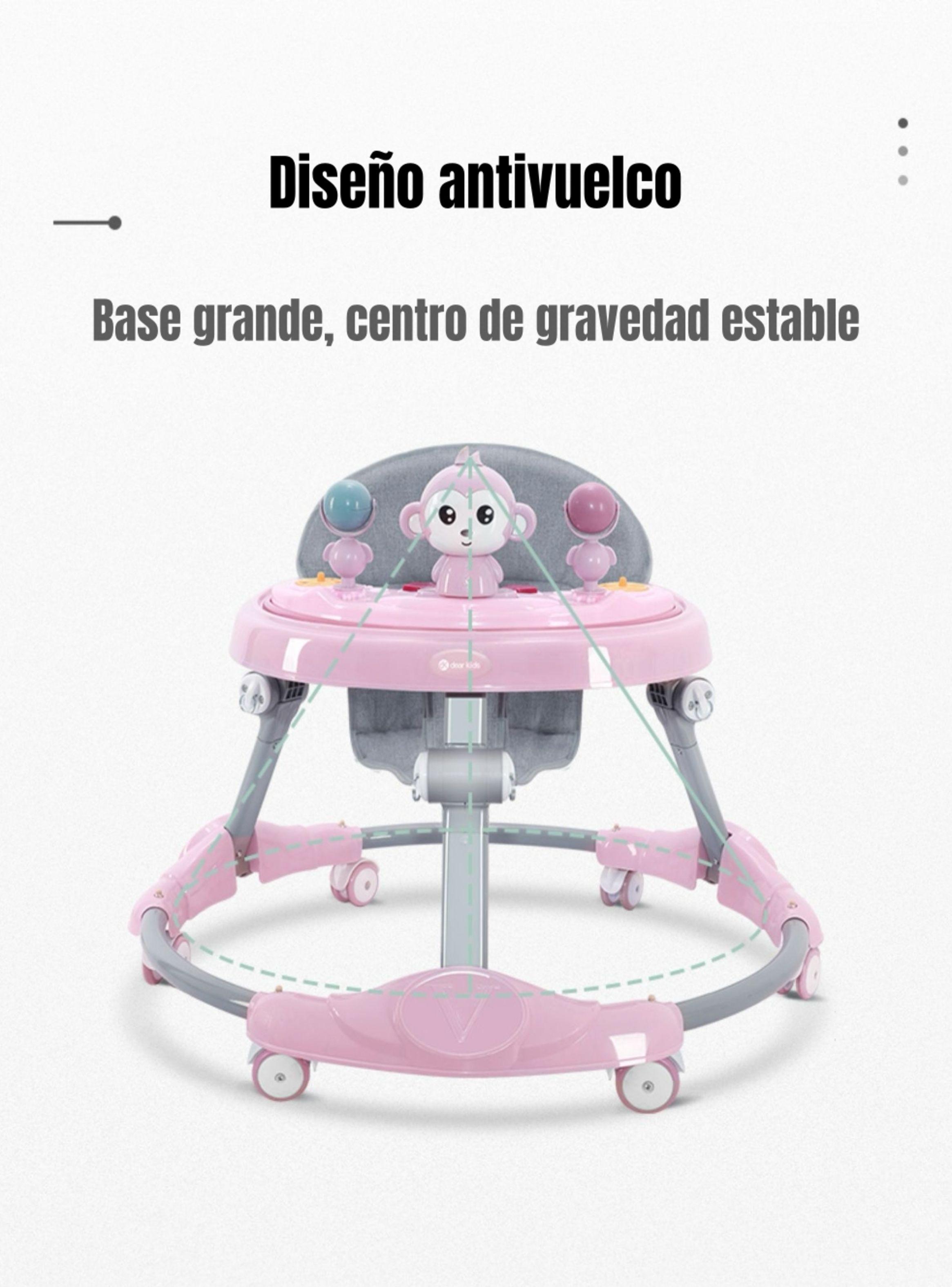 Andador Caminador Plegable Apoya Pies Bora Rosado LuBabycas-2