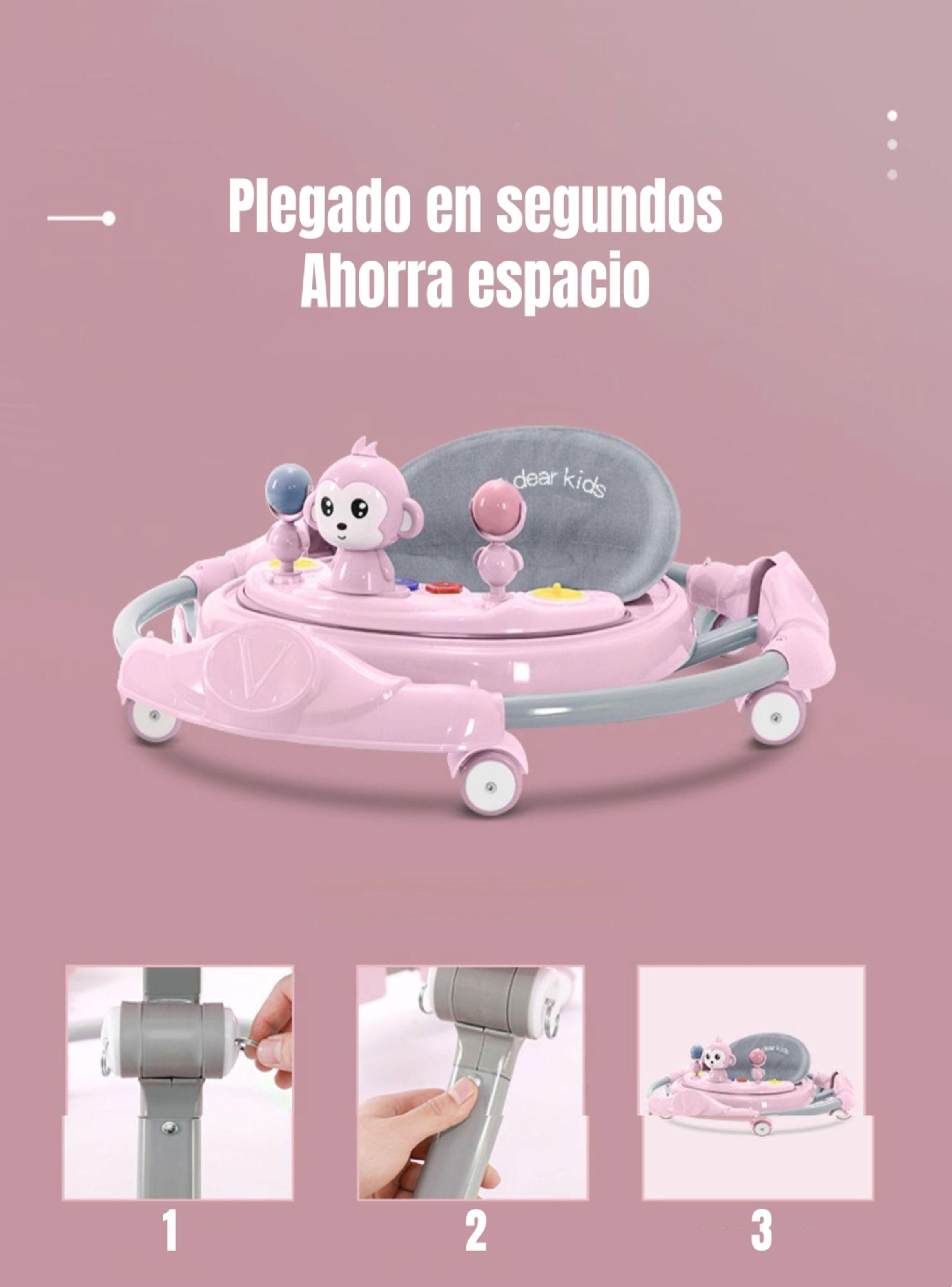 Andador Caminador Plegable Apoya Pies Bora Rosado LuBabycas-3