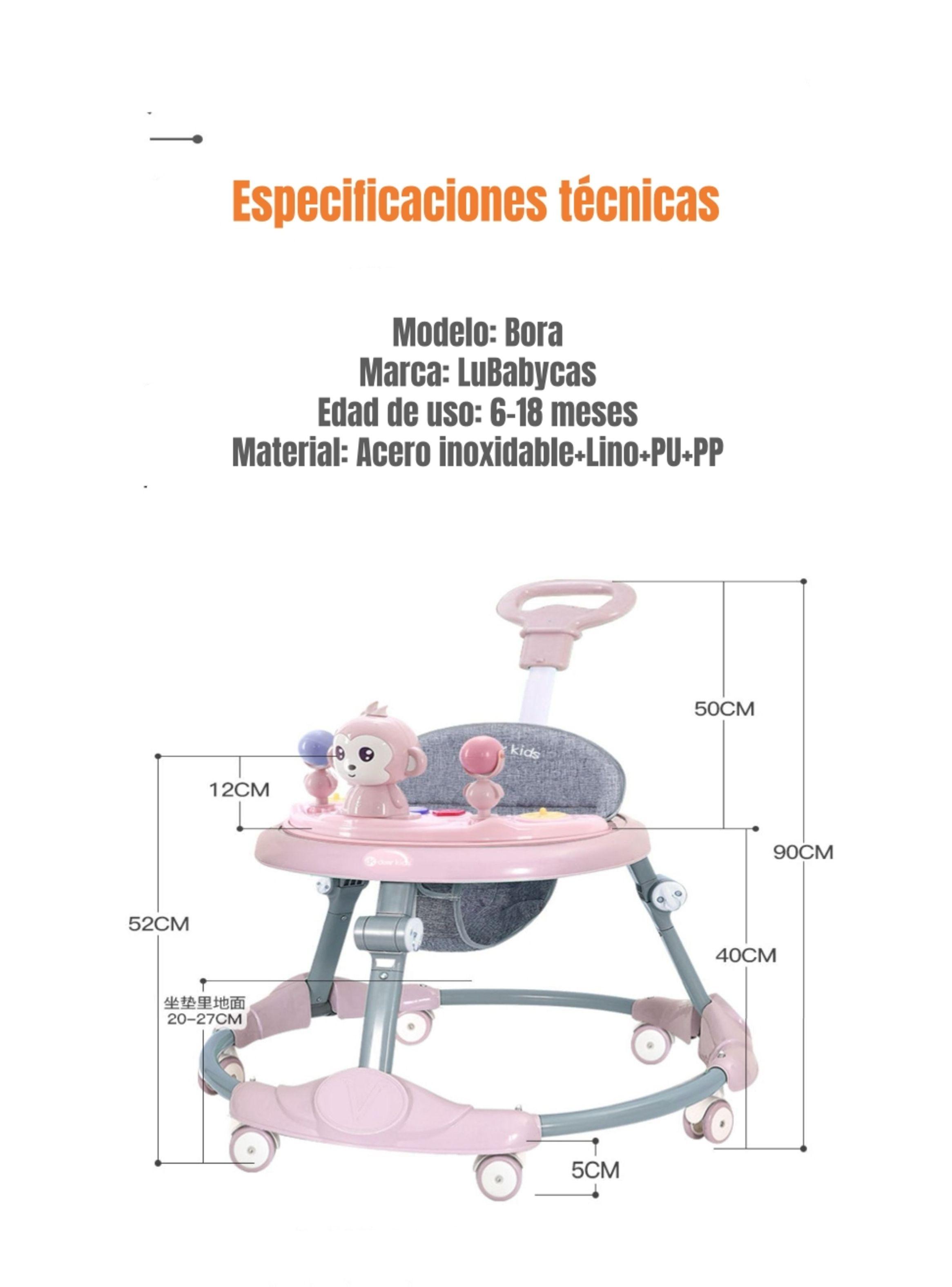 Andador Caminador Plegable Apoya Pies Bora Rosado LuBabycas-8