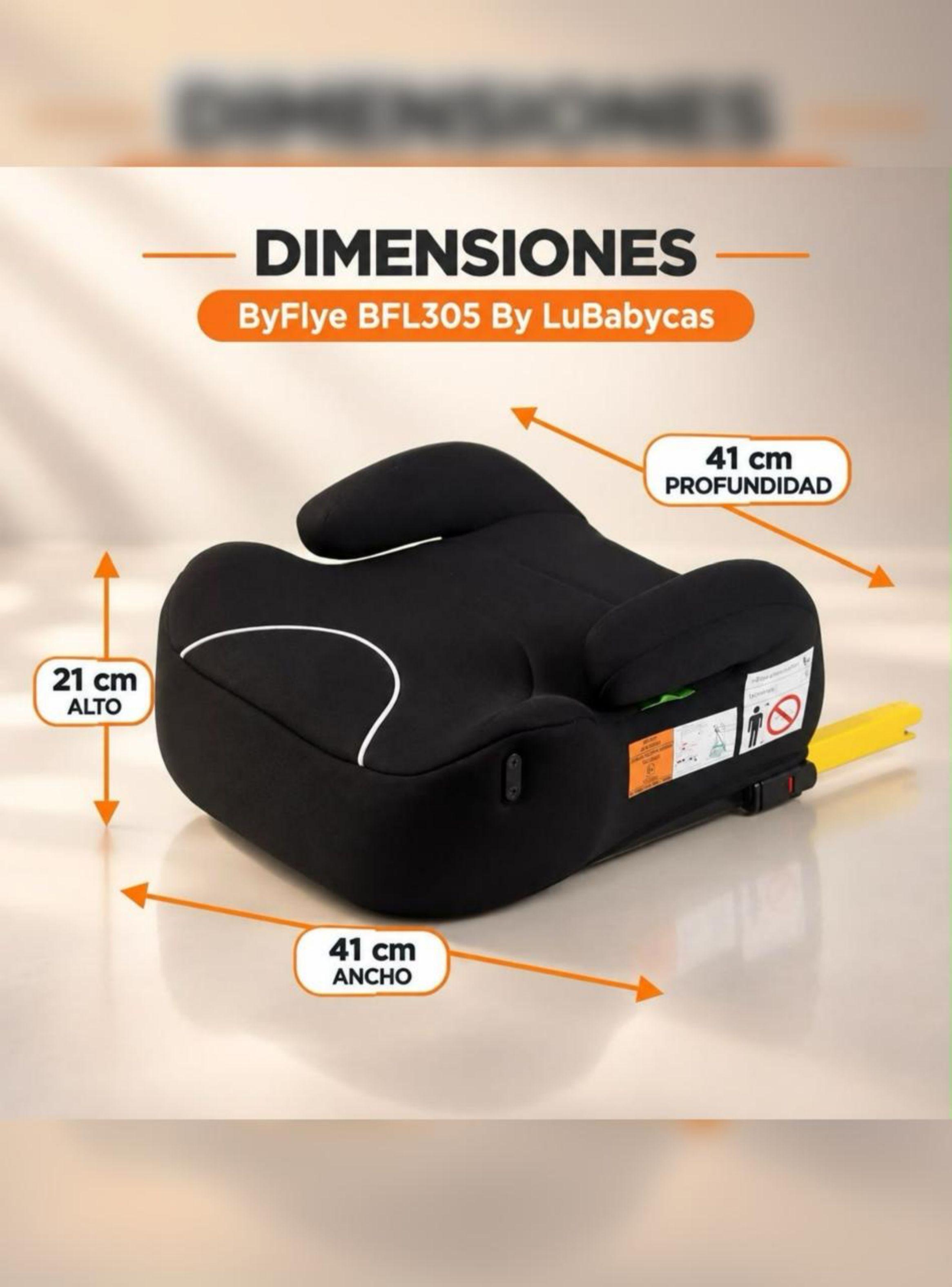 Silla Auto Alzador ISOFIX Posa Vaso BFL305 Negra LuBabycas-7