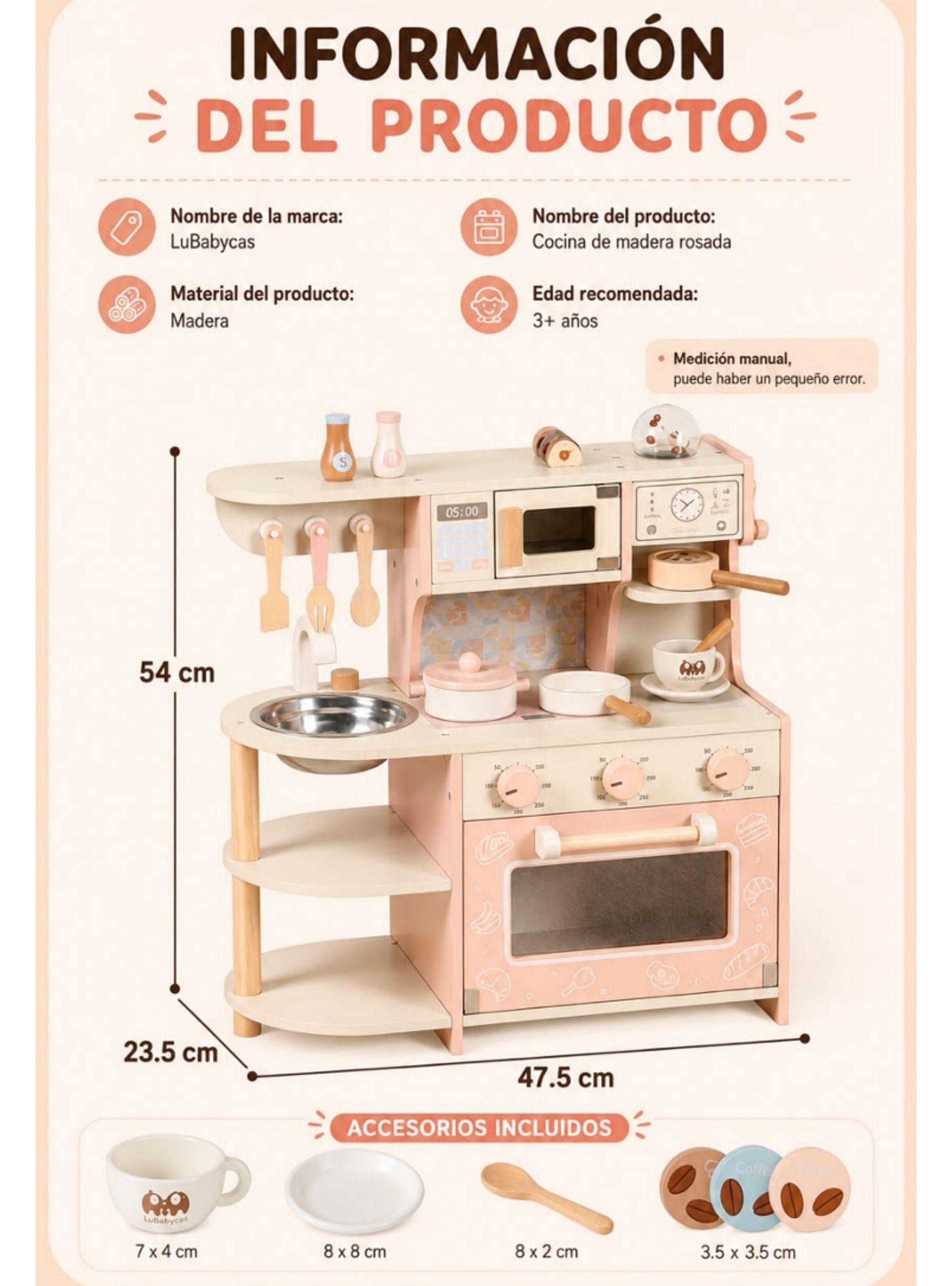 Cocina De Juguete Infantil Niños Madera Master LuBabycas-7
