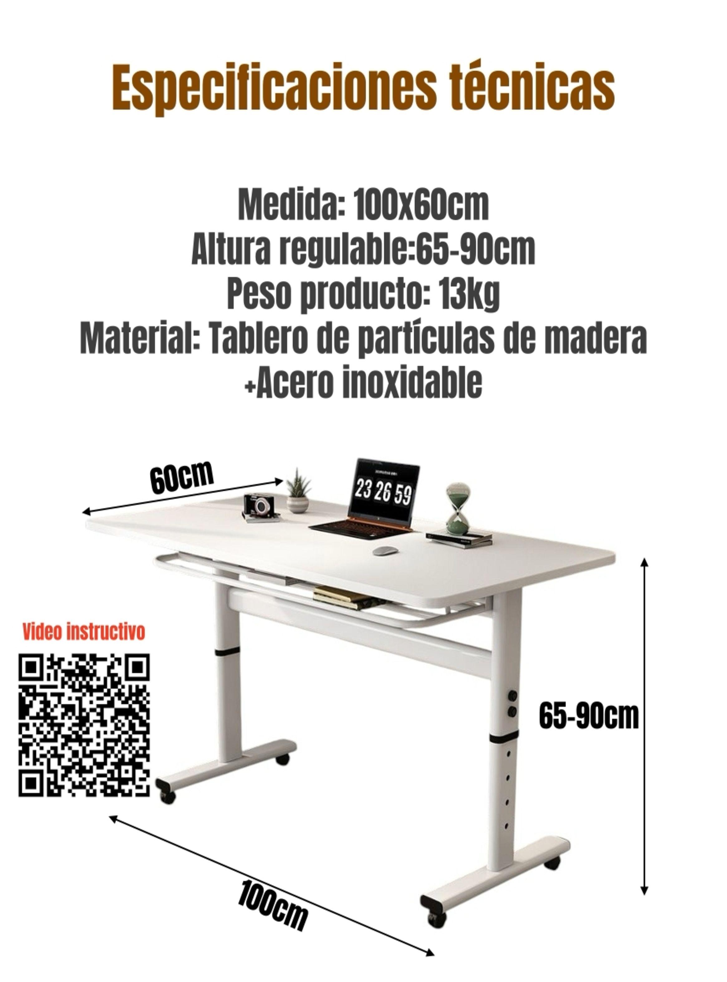 Escritorio Moment Plegable Regulable Móvil 100x60cm-7