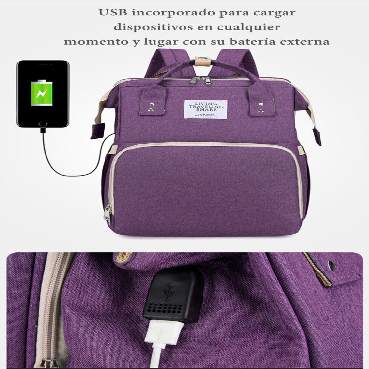 Mochila Maternal 3 En 1 Con Cunita Lubabycas Negra-3