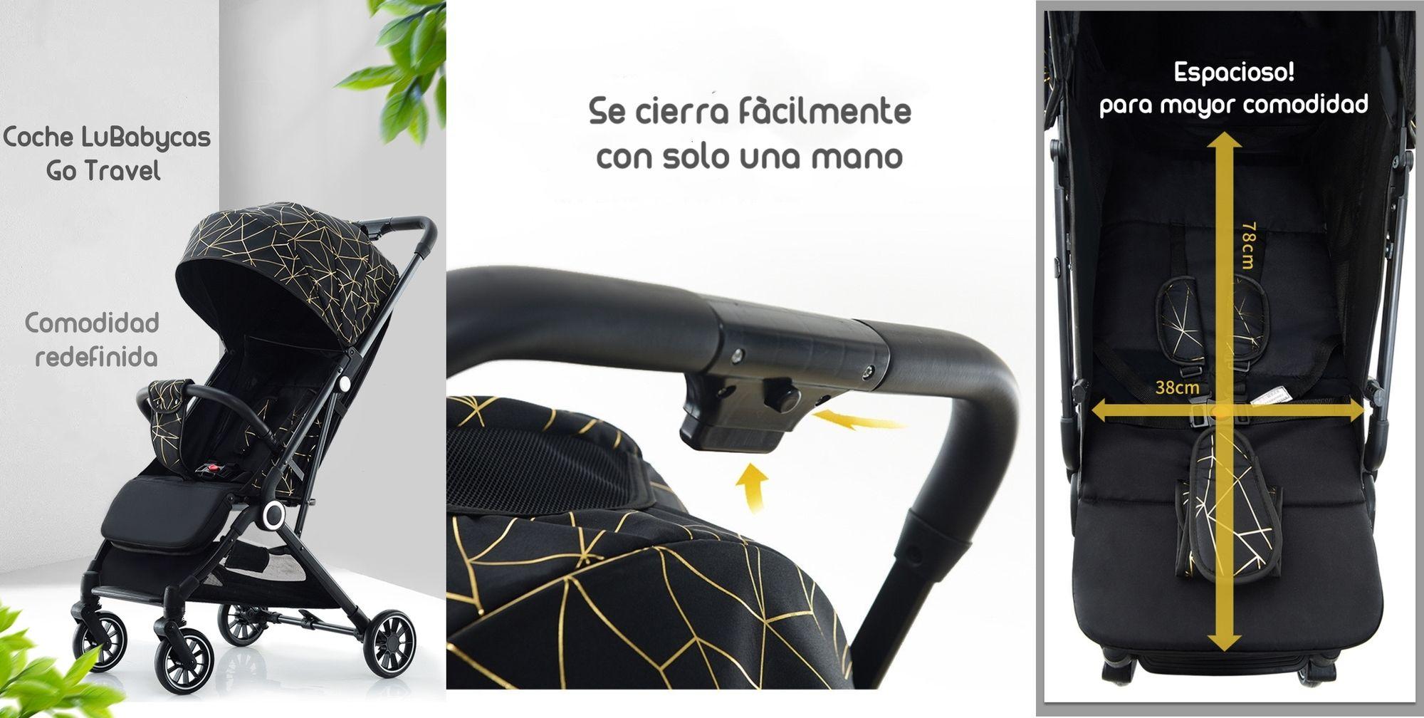 Coche de Paseo Últra Compacto LuBabycas Black-1