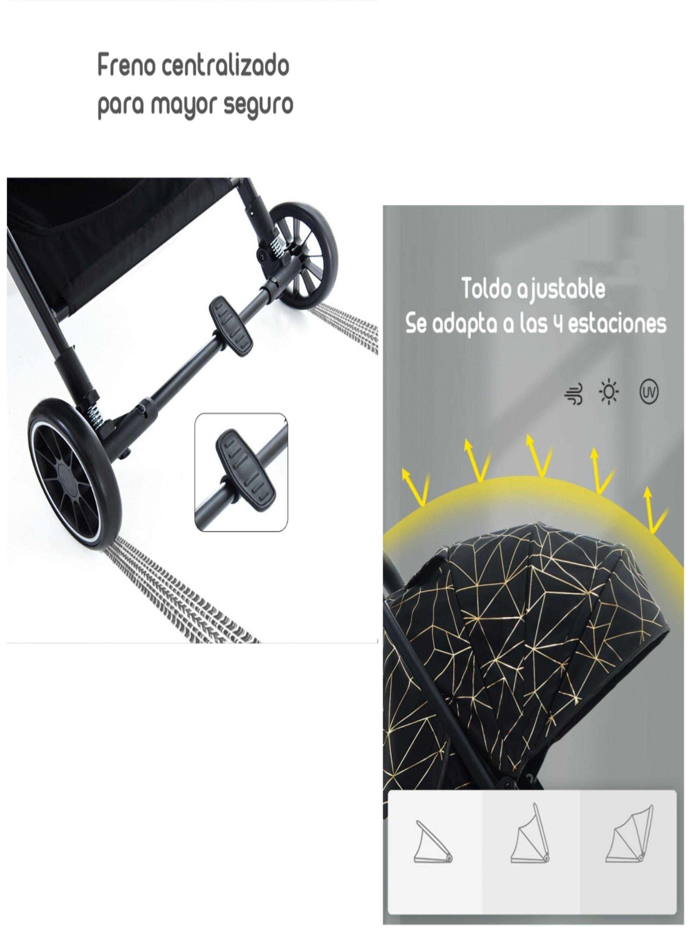 Coche de Paseo Últra Compacto LuBabycas Black-5