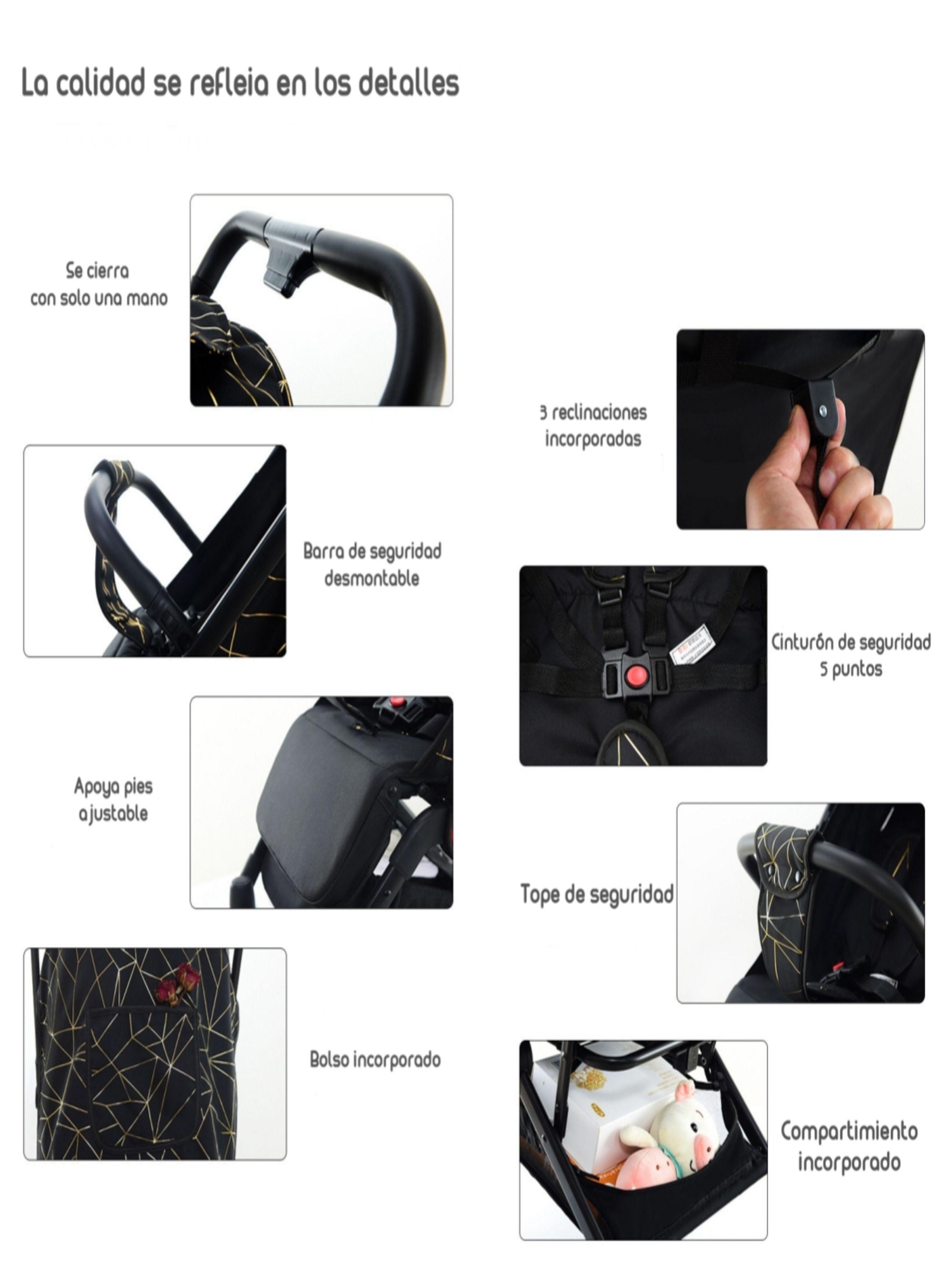 Coche de Paseo Últra Compacto LuBabycas Black-7