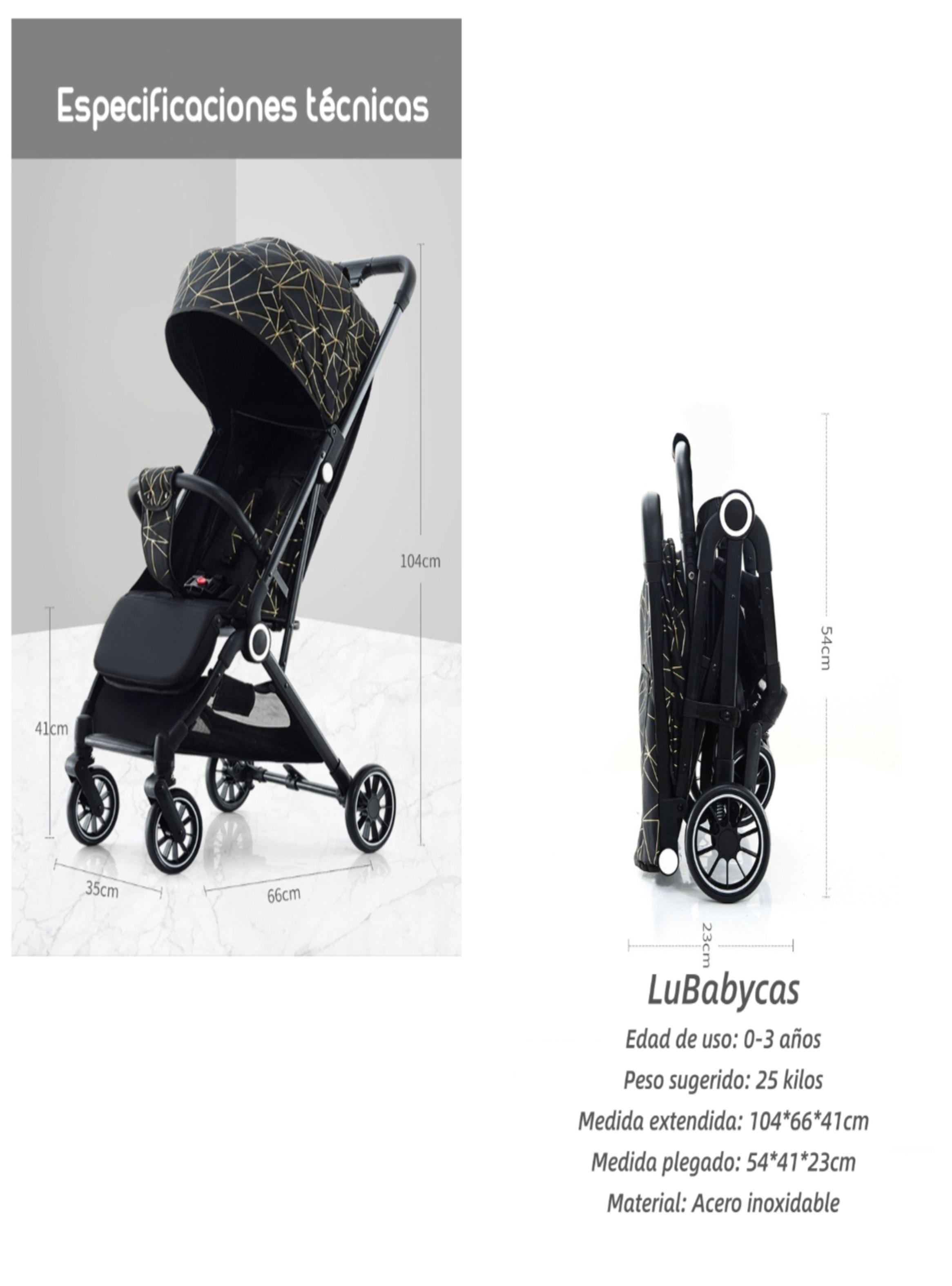 Coche de Paseo Últra Compacto LuBabycas Black-8