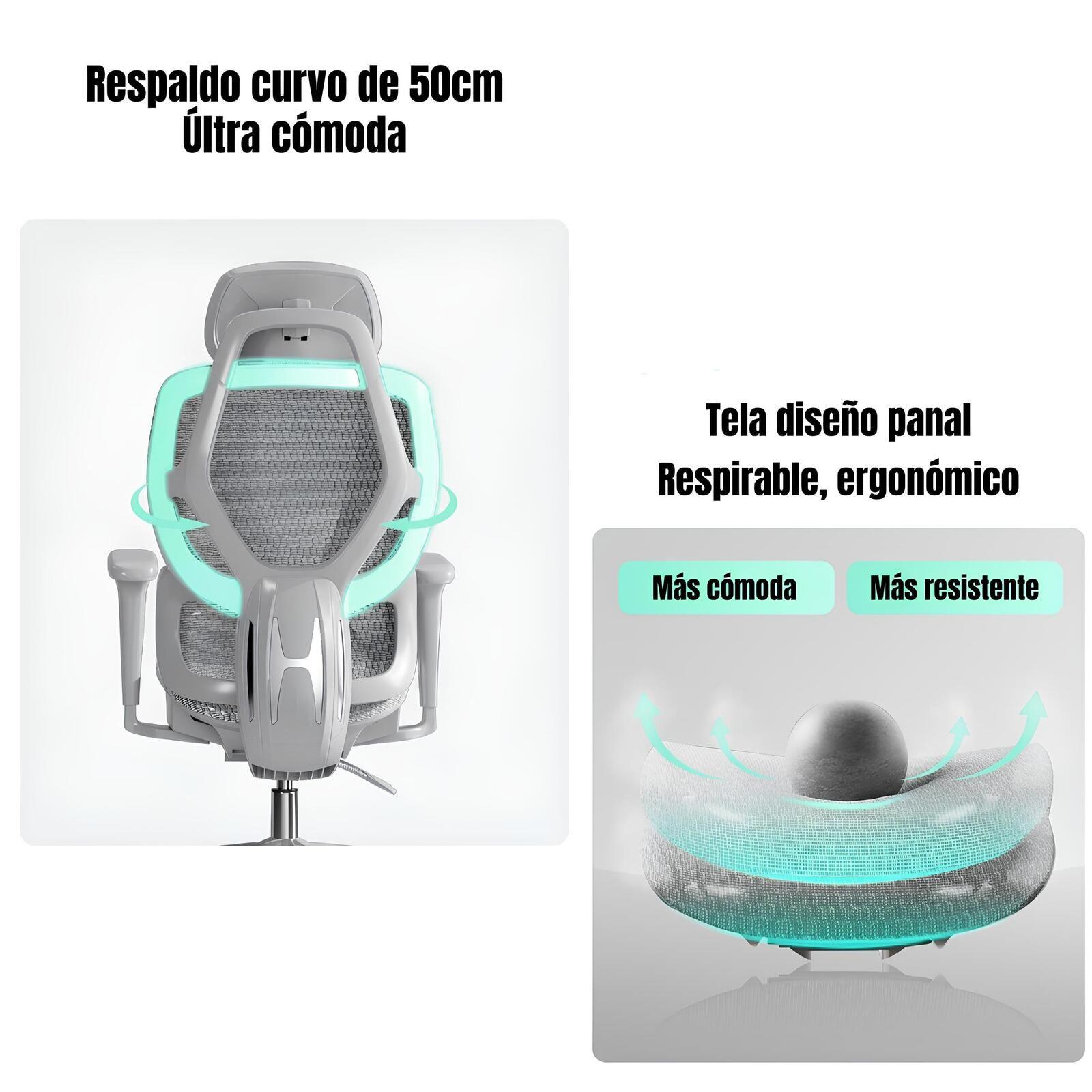 Silla De Escritorio Reclinable Premium E13 Gris LuBabycas-3