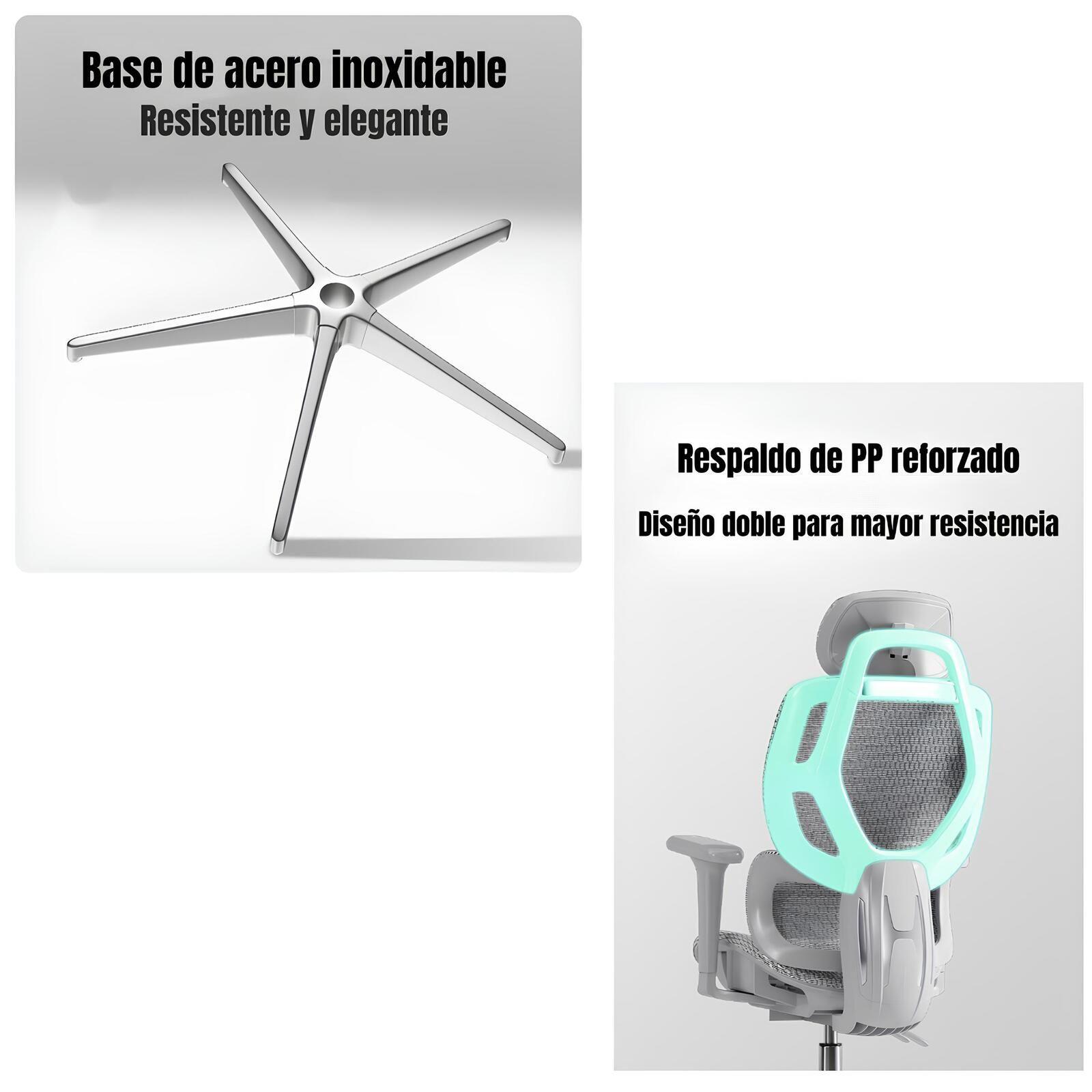Silla De Escritorio Reclinable Premium E13 Gris LuBabycas-6