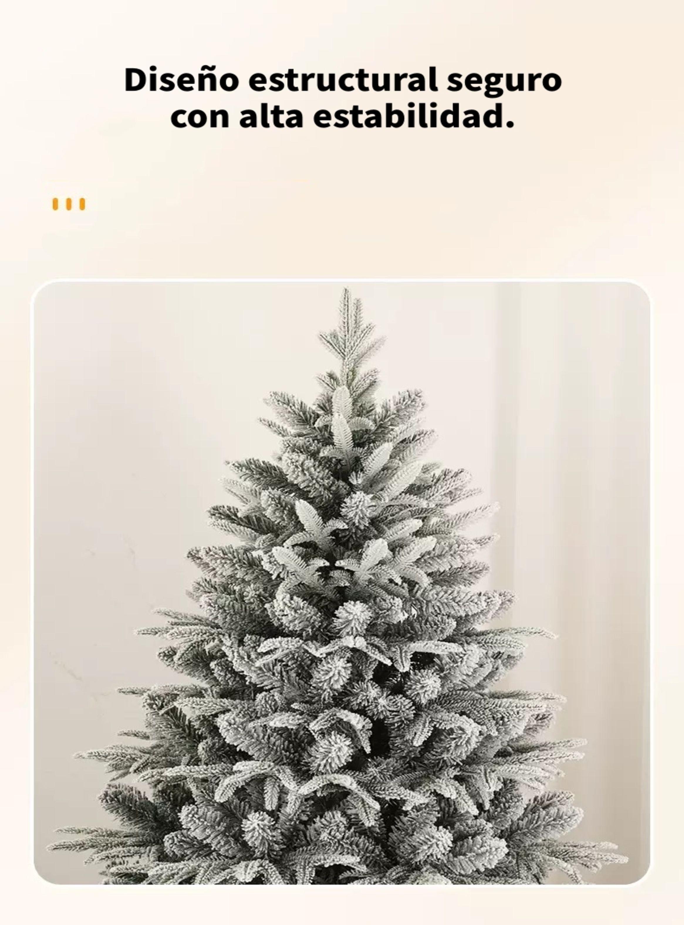 Árbol De Navidad Pino Blanco Con Base Metal 180cm-5